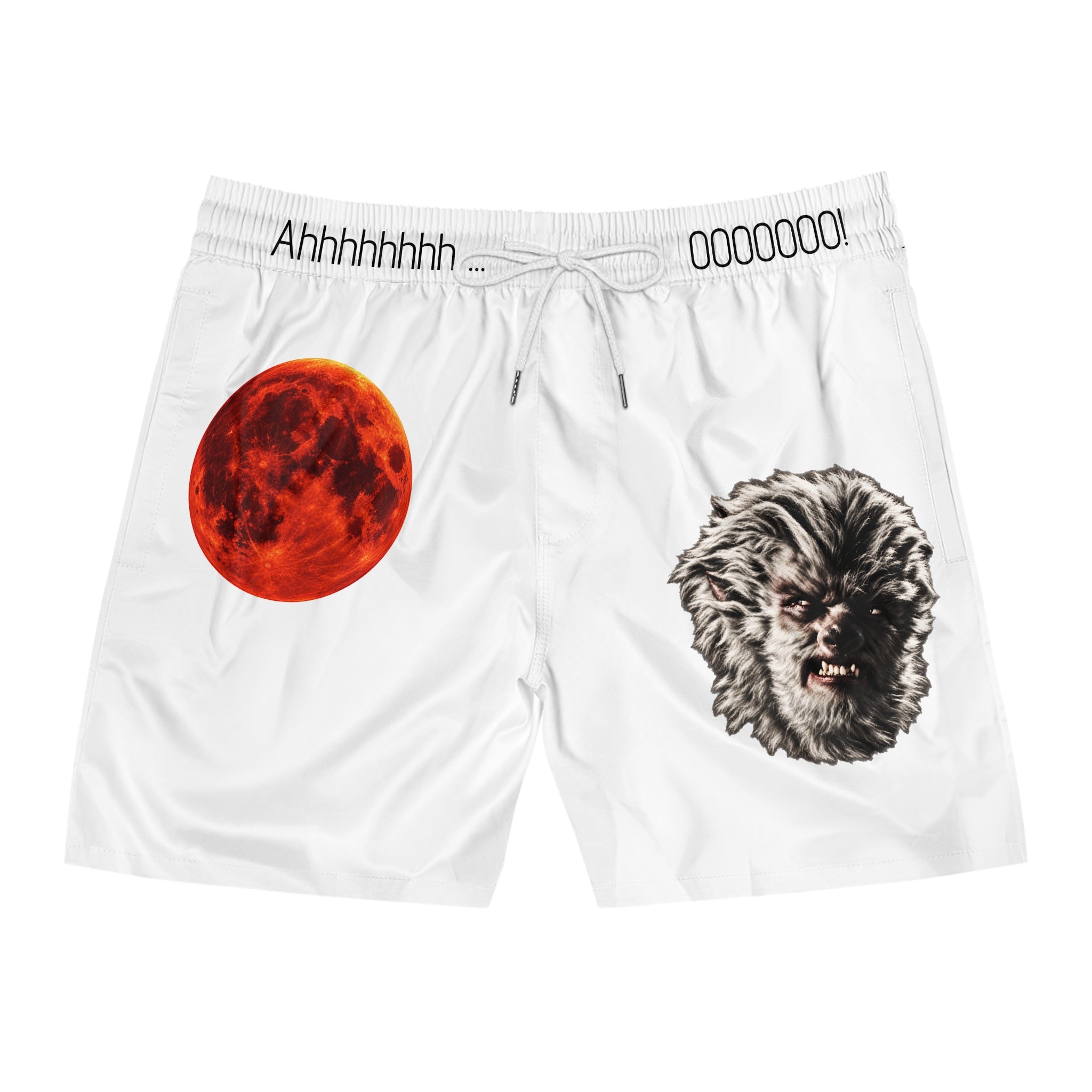 Halloween - Werewolf & Moon - Men's Mid-Length Swim Shorts (AOP)
