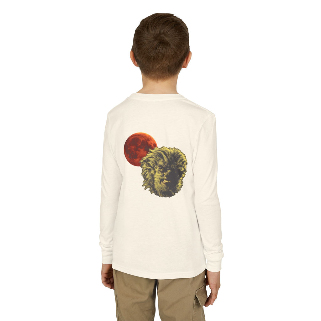Halloween - Blood Moon and Werewolf - Youth Jersey Long Sleeve Tee