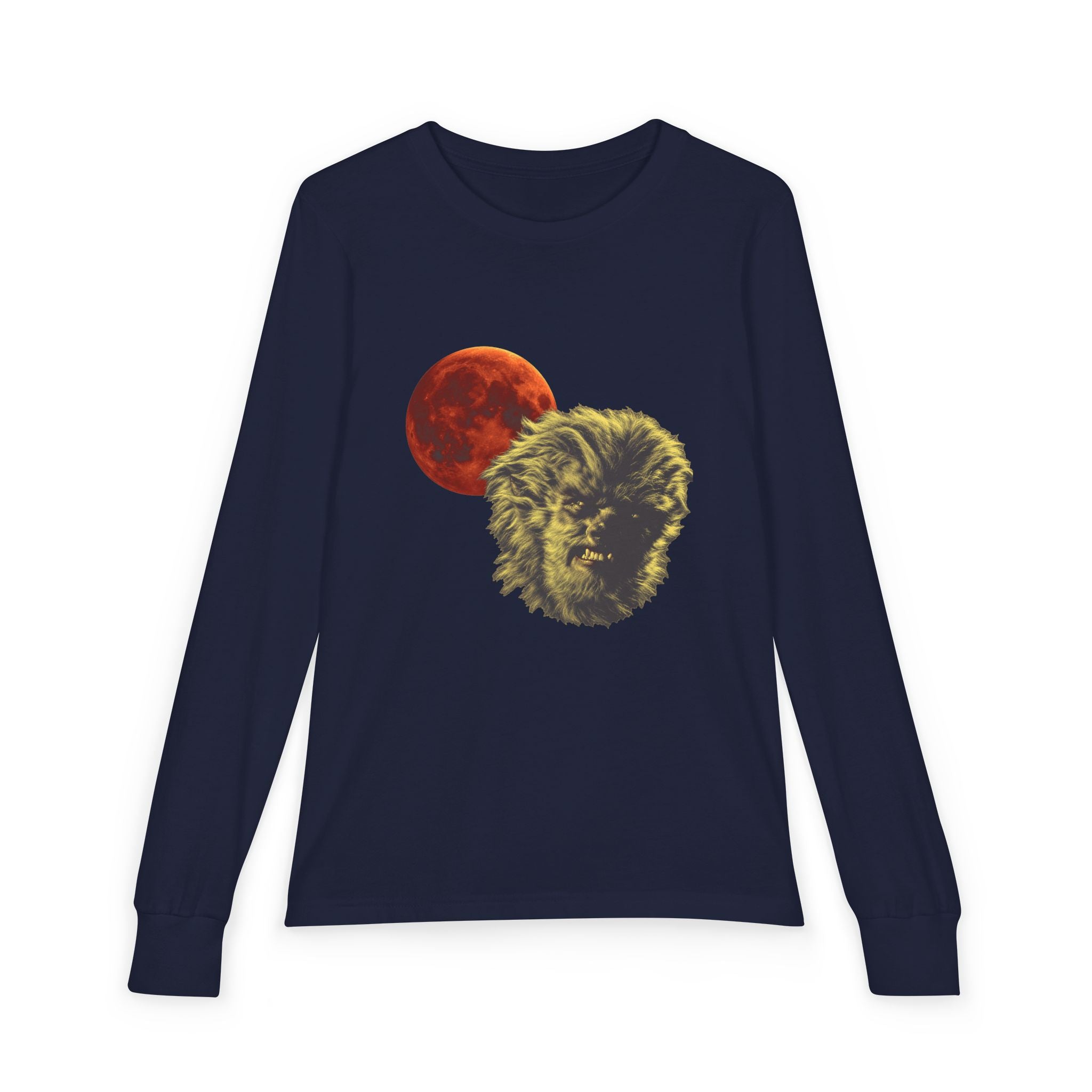 Halloween - Blood Moon and Werewolf - Youth Jersey Long Sleeve Tee