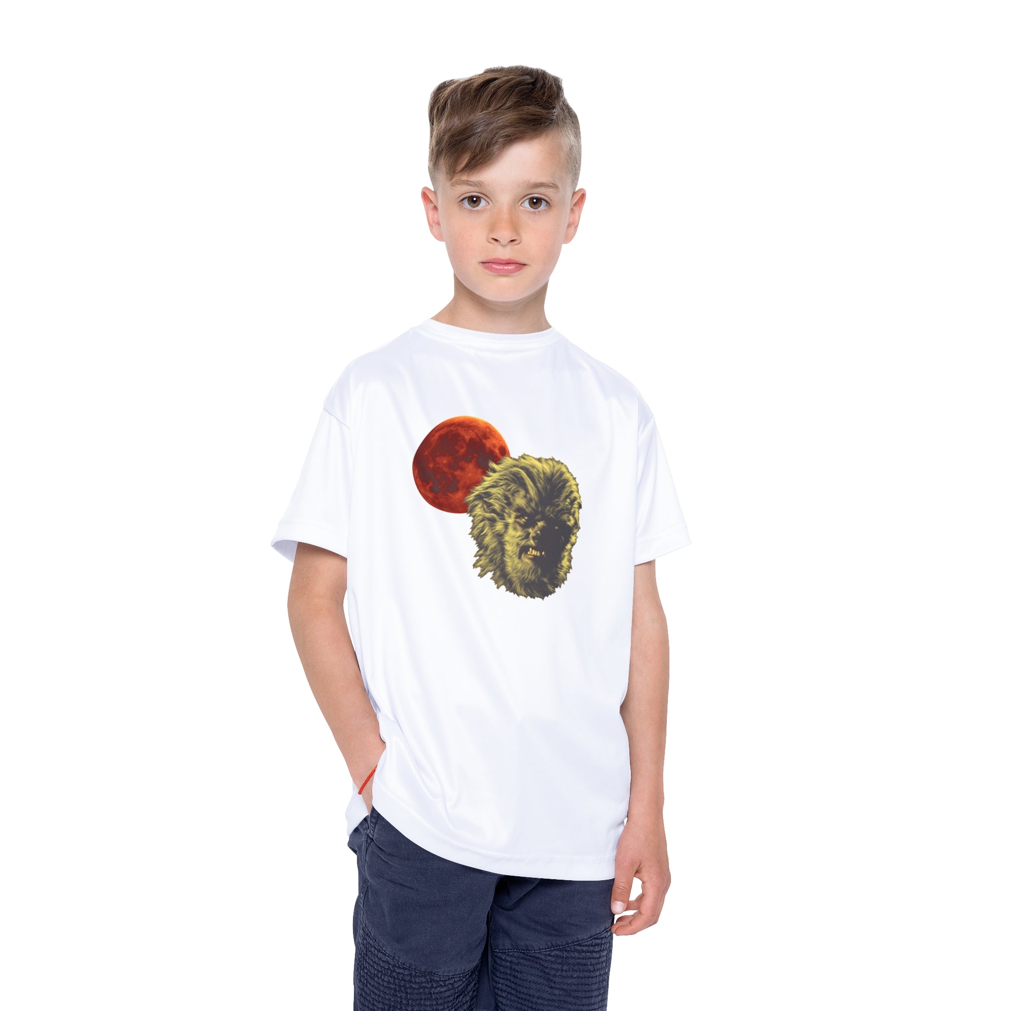 Halloween - Blood Moon and Werewolf - Kids Sports Jersey (AOP)