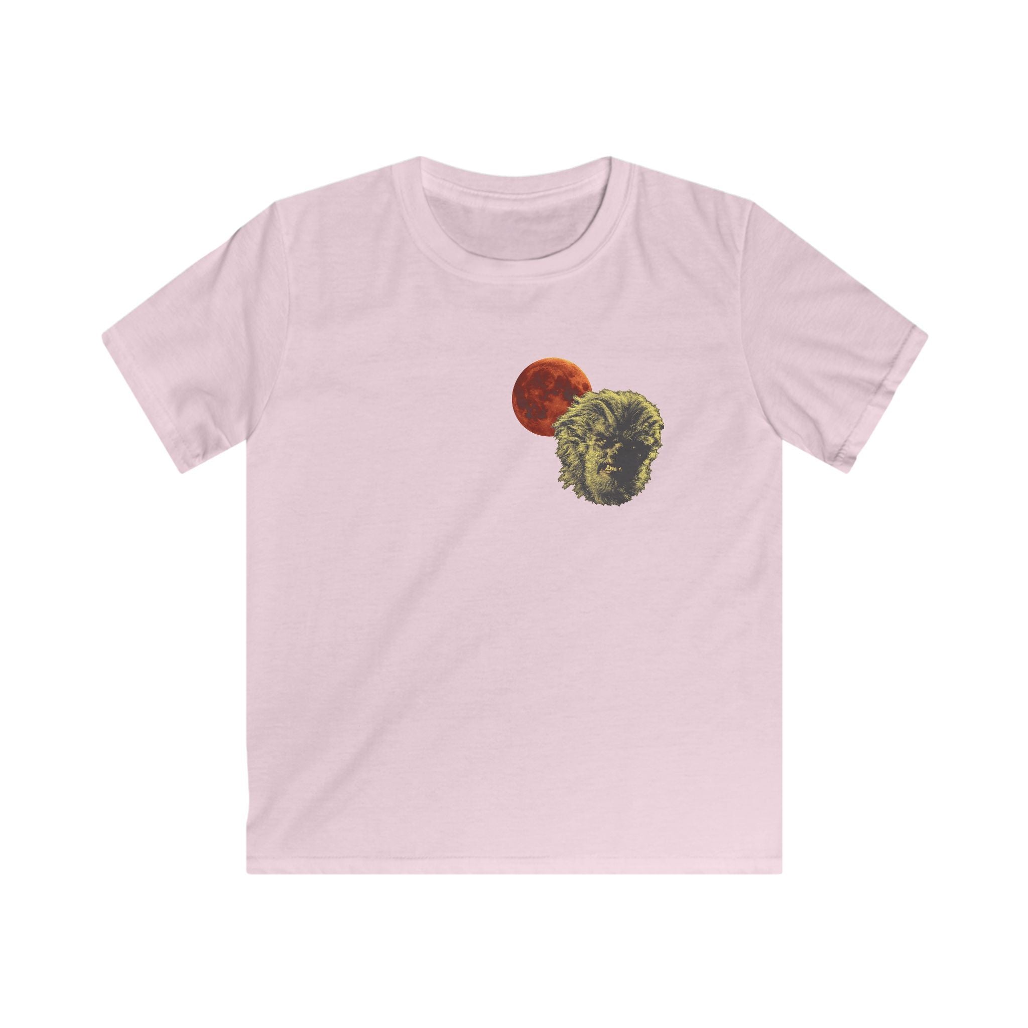 Halloween - Midnight Moon and Werewolf - Kids Softstyle Tee