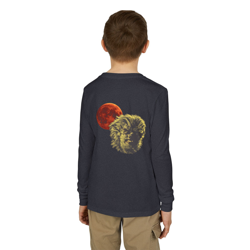 Halloween - Blood Moon and Werewolf - Youth Jersey Long Sleeve Tee