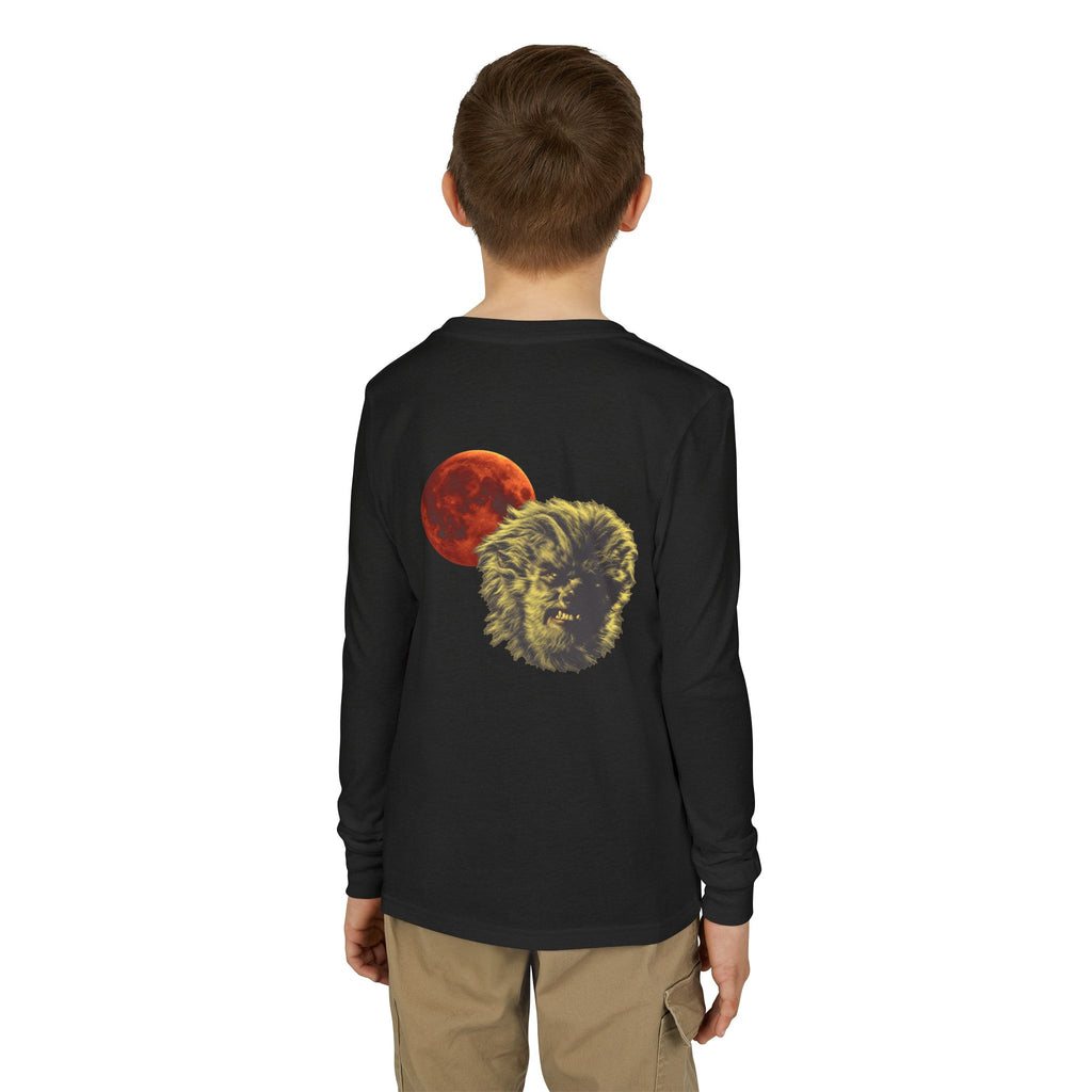 Halloween - Blood Moon and Werewolf - Youth Jersey Long Sleeve Tee