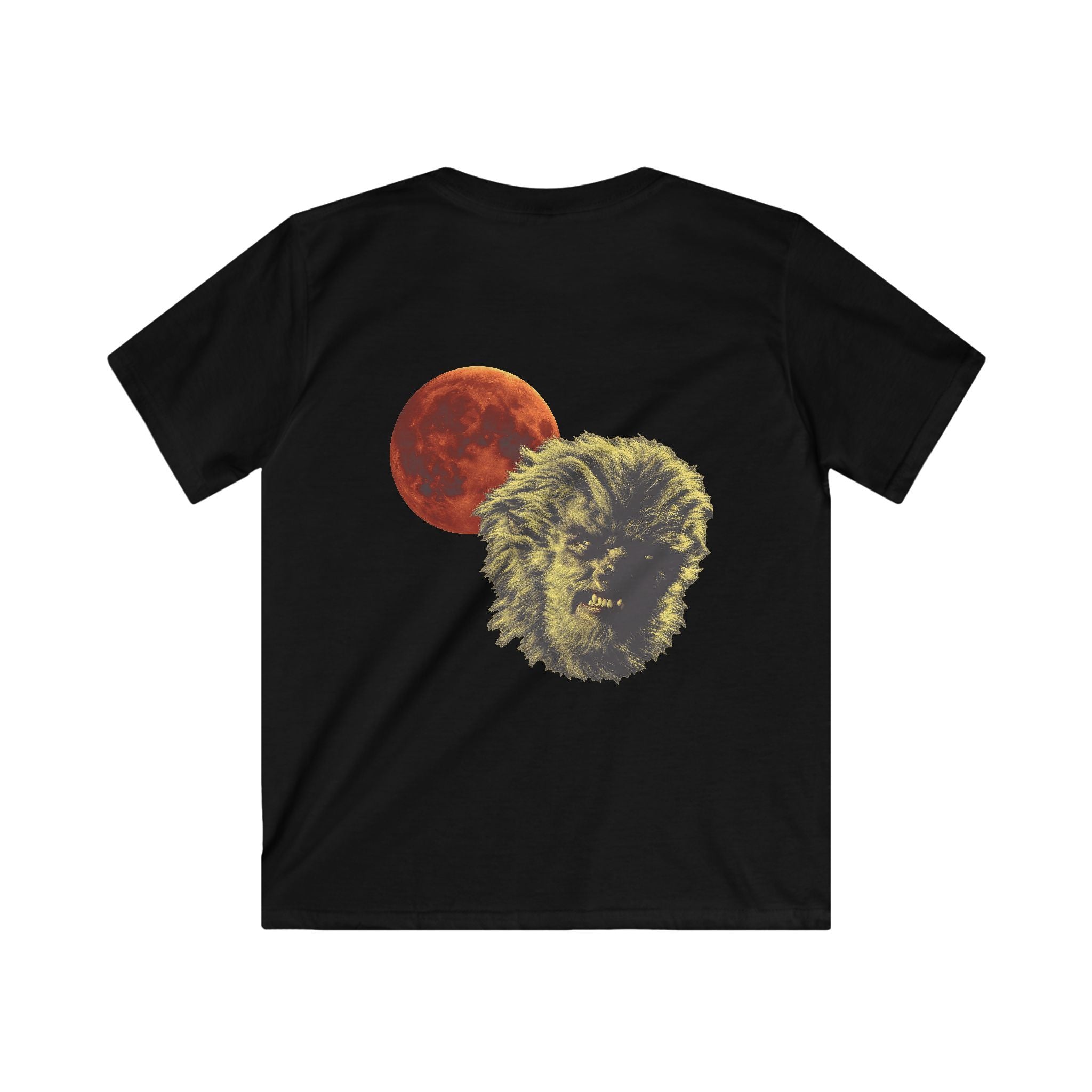 Halloween - Midnight Moon and Werewolf - Kids Softstyle Tee