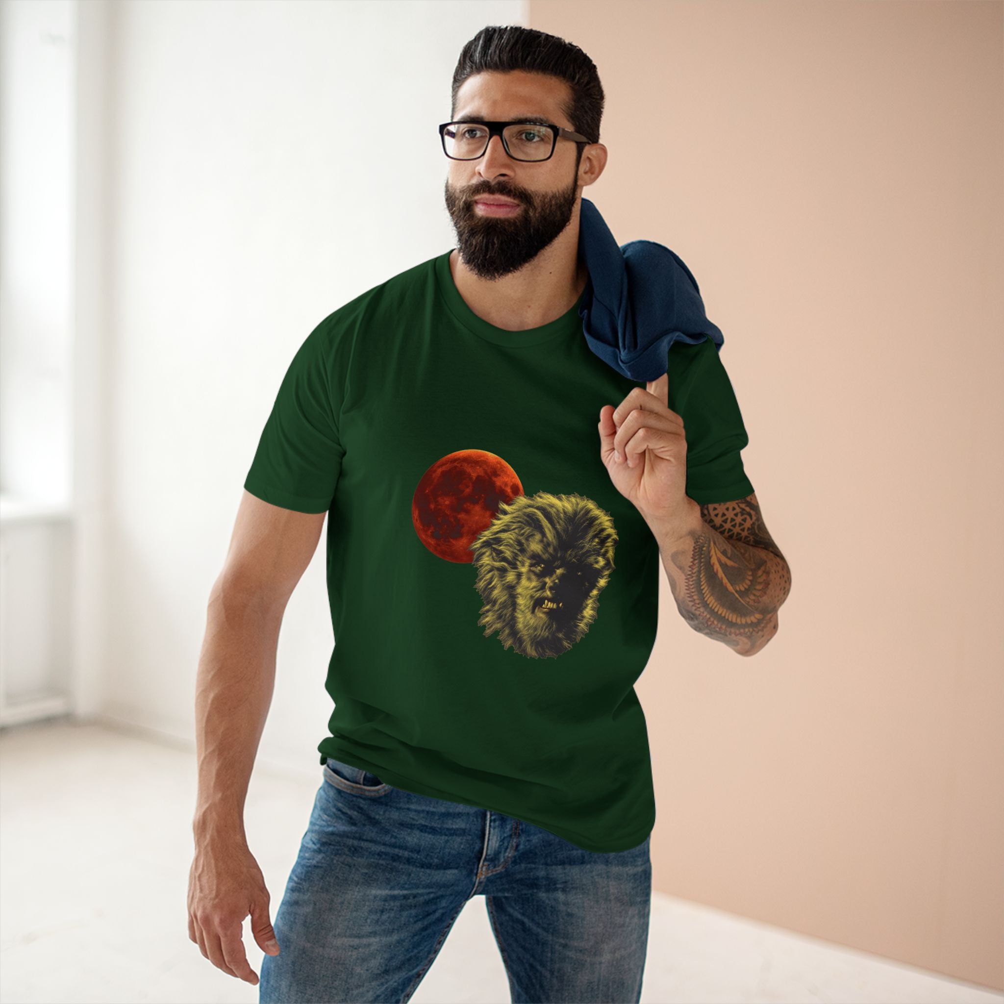Halloween - Midnight Moon and Werewolf - Adult Staple Tee