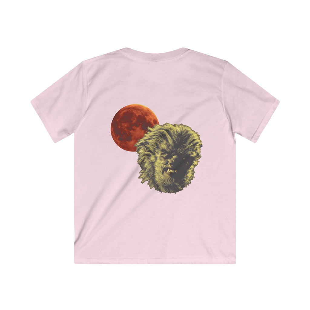 Halloween - Midnight Moon and Werewolf - Kids Softstyle Tee