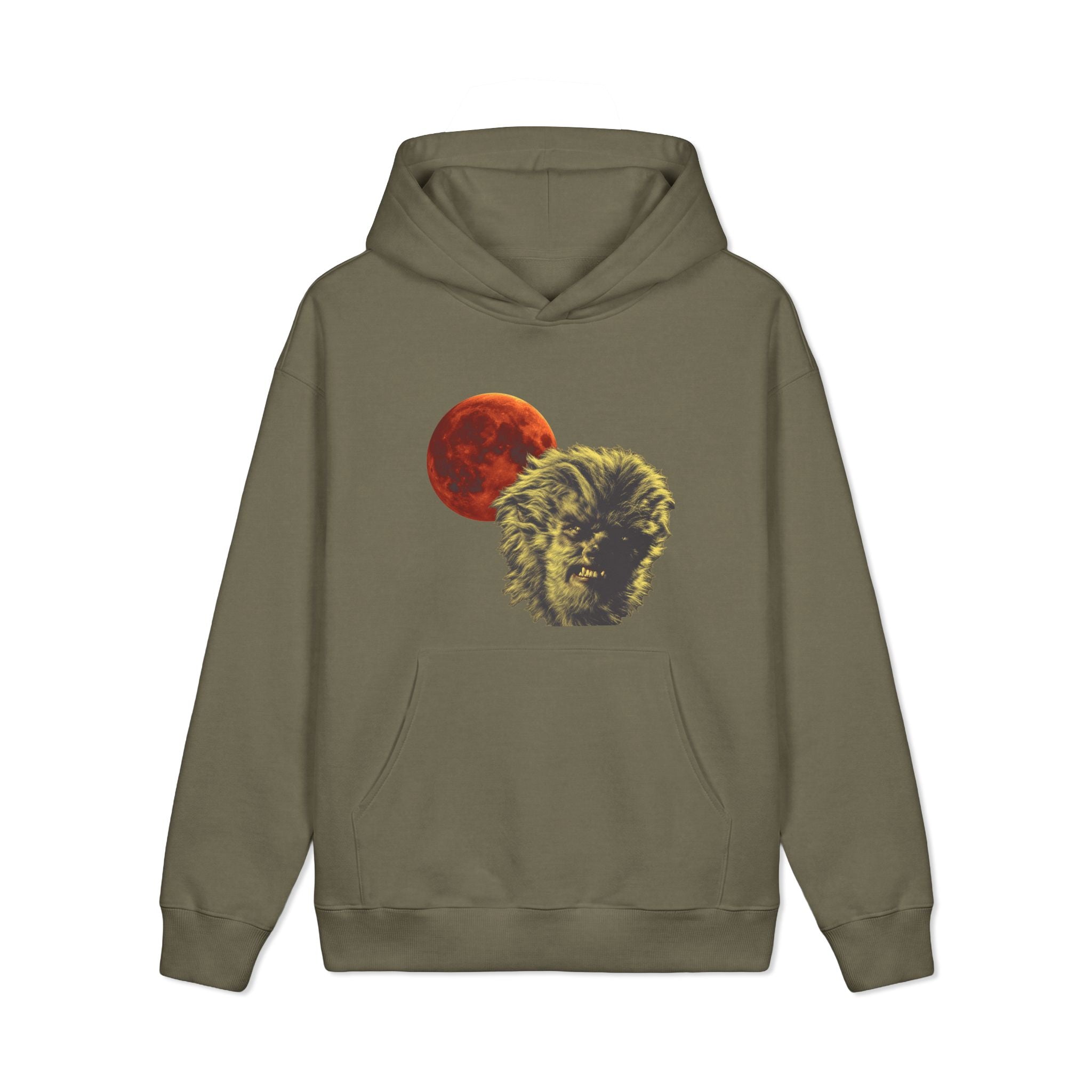 Halloween - Midnight Moon and Werewolf - Unisex Mainstreet Heavyweight Hooded Sweatshirt