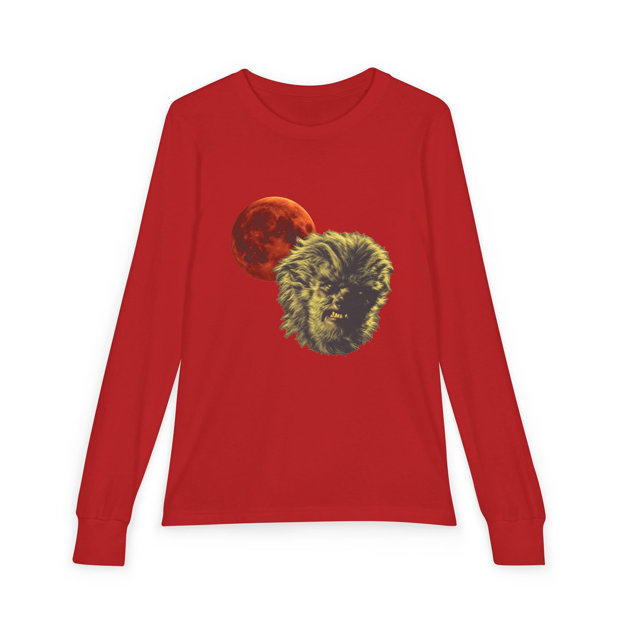 Halloween - Blood Moon and Werewolf - Youth Jersey Long Sleeve Tee