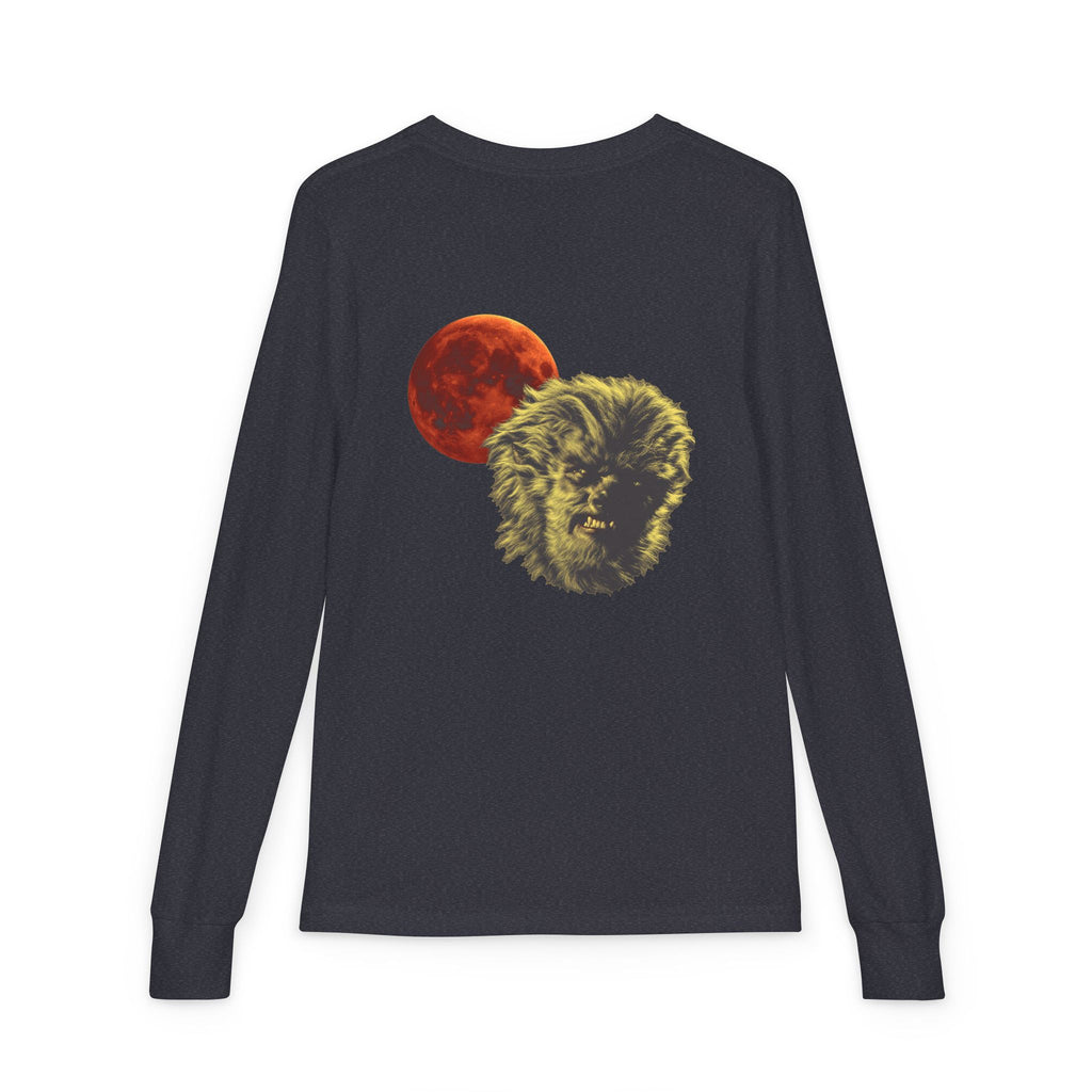 Halloween - Blood Moon and Werewolf - Youth Jersey Long Sleeve Tee