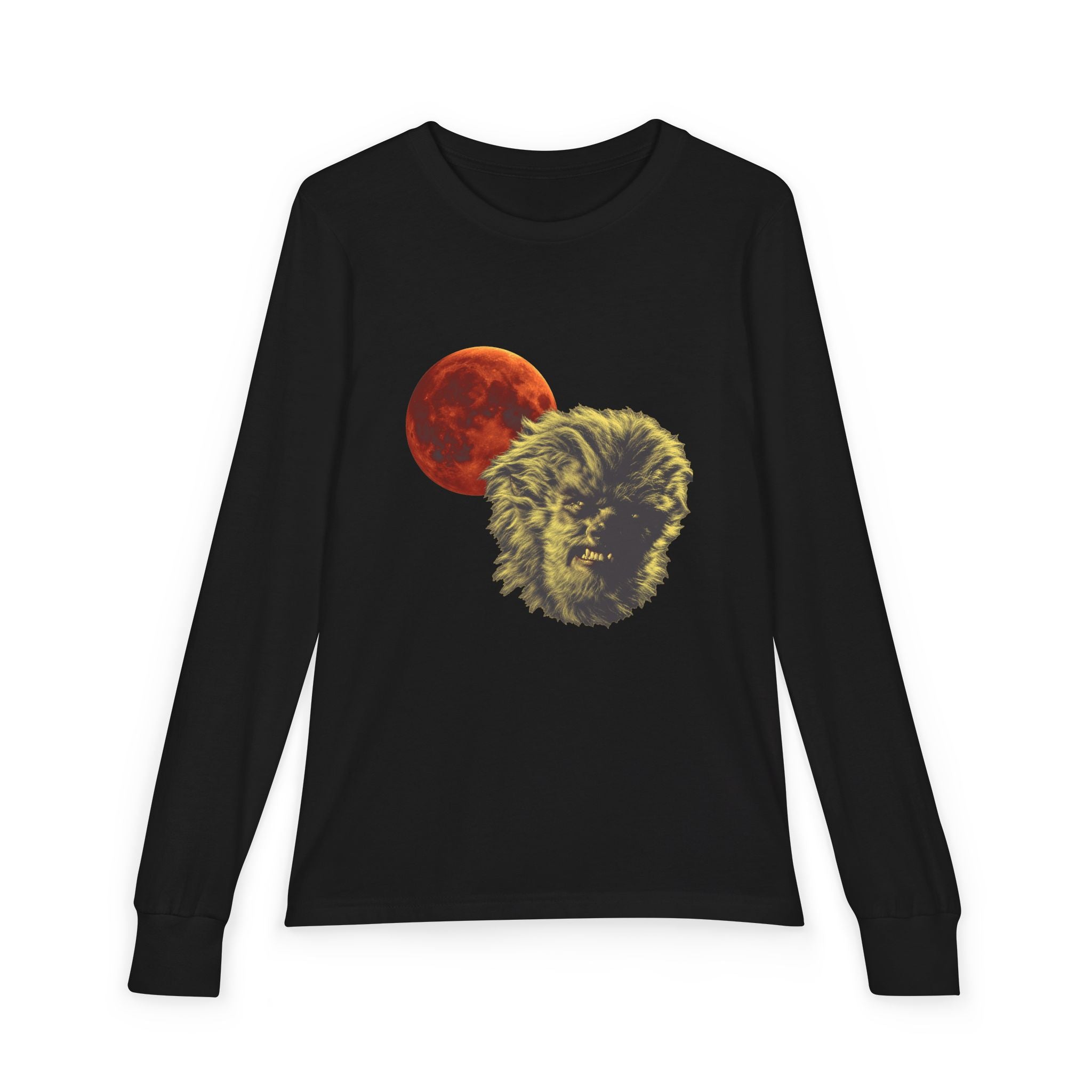 Halloween - Blood Moon and Werewolf - Youth Jersey Long Sleeve Tee