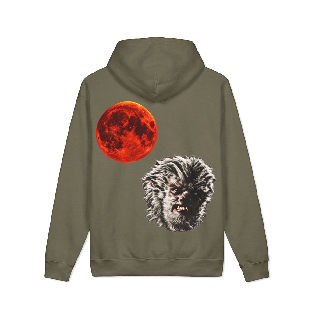 Halloween - Midnight Moon and Werewolf - Unisex Mainstreet Heavyweight Hooded Sweatshirt