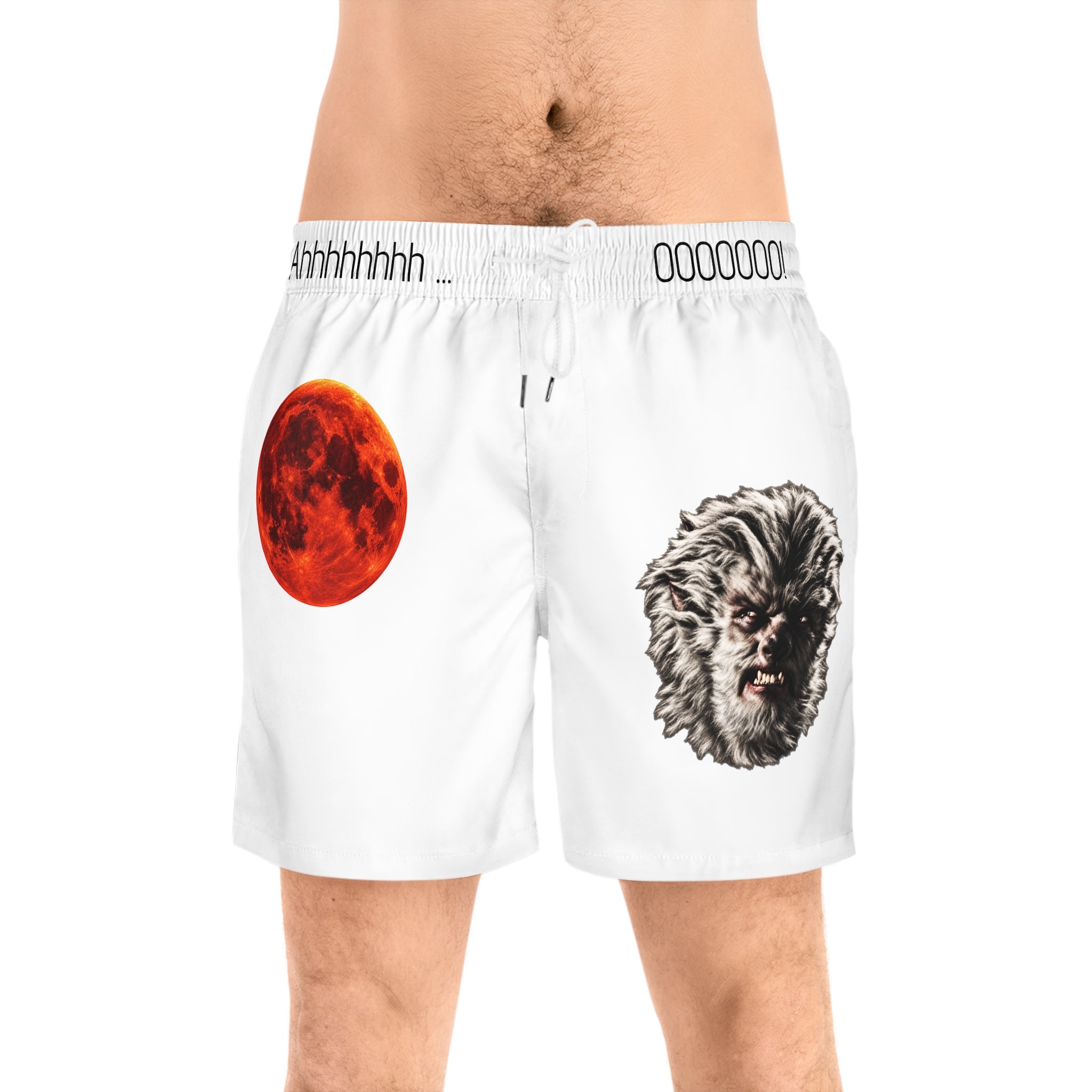 Halloween - Werewolf & Moon - Men's Mid-Length Swim Shorts (AOP)