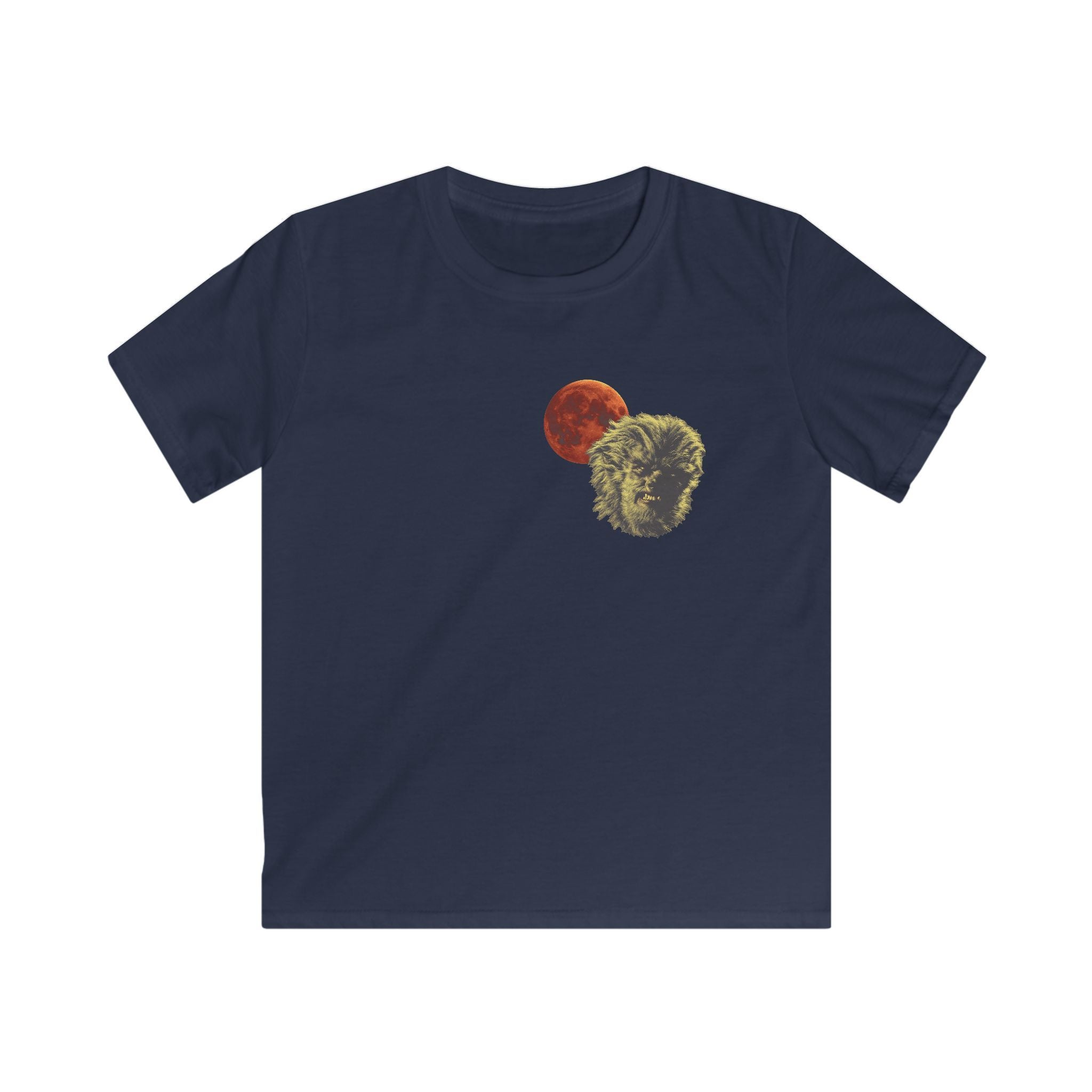 Halloween - Midnight Moon and Werewolf - Kids Softstyle Tee