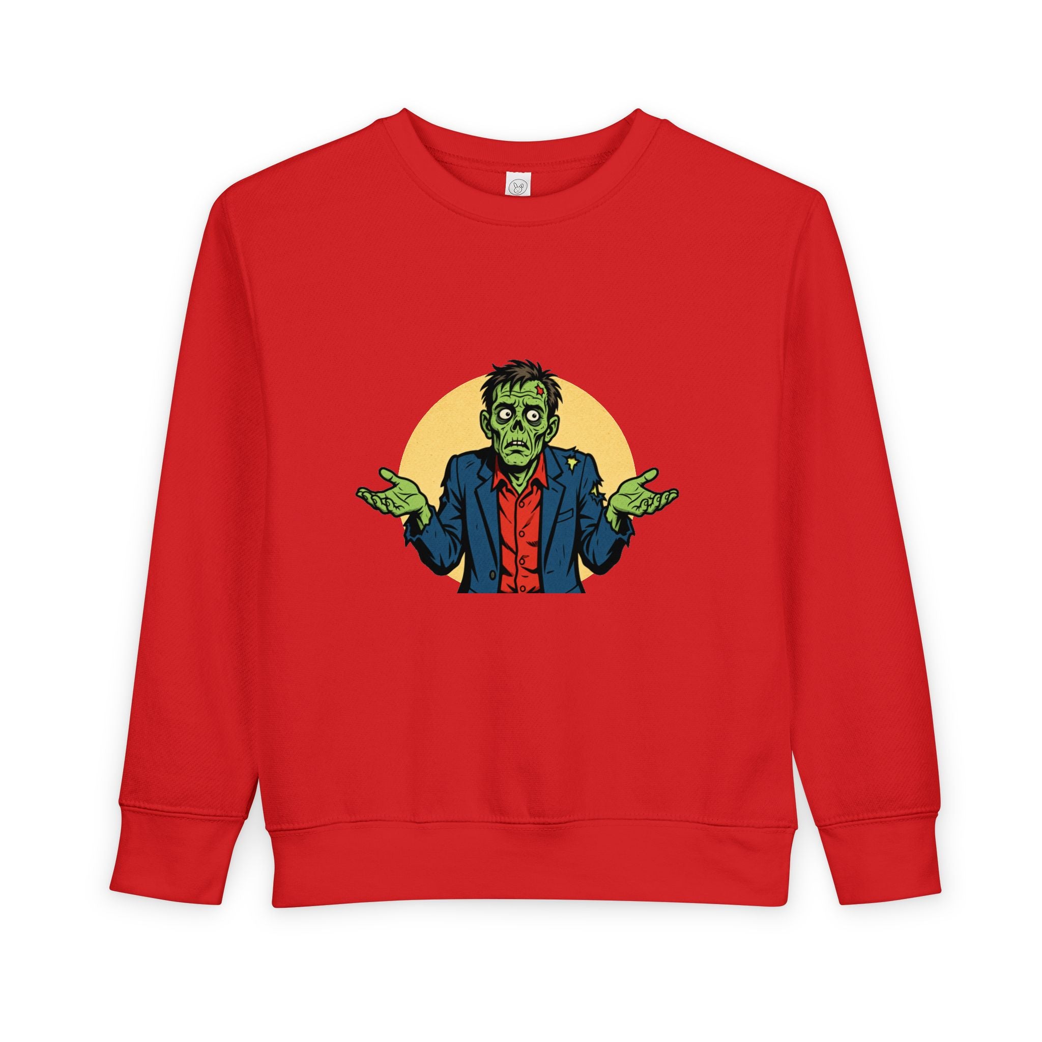 Halloween - Zombie Troubles - Kids Sweatshirt — Cute Shrugging Zombie Toddler Pullover