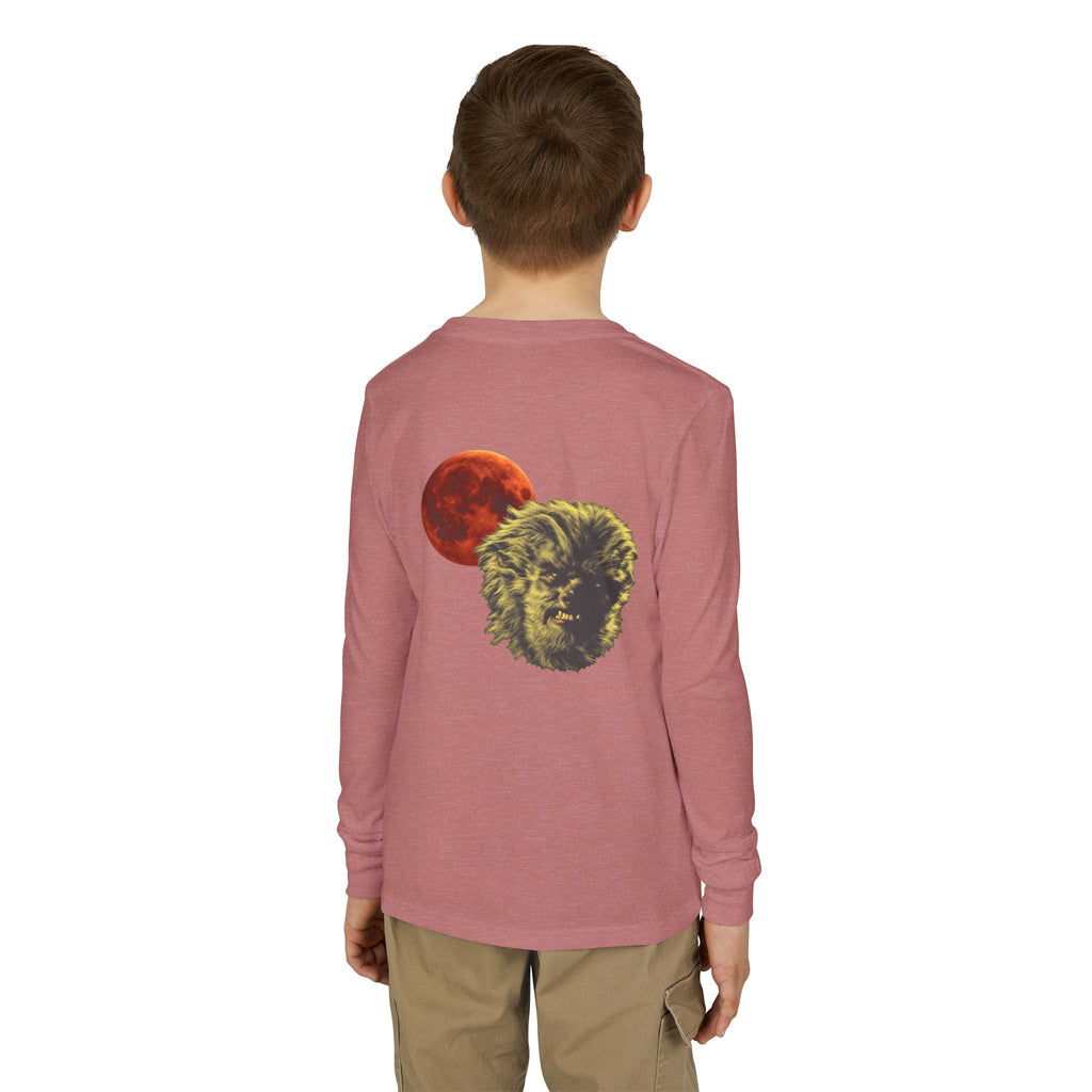 Halloween - Blood Moon and Werewolf - Youth Jersey Long Sleeve Tee