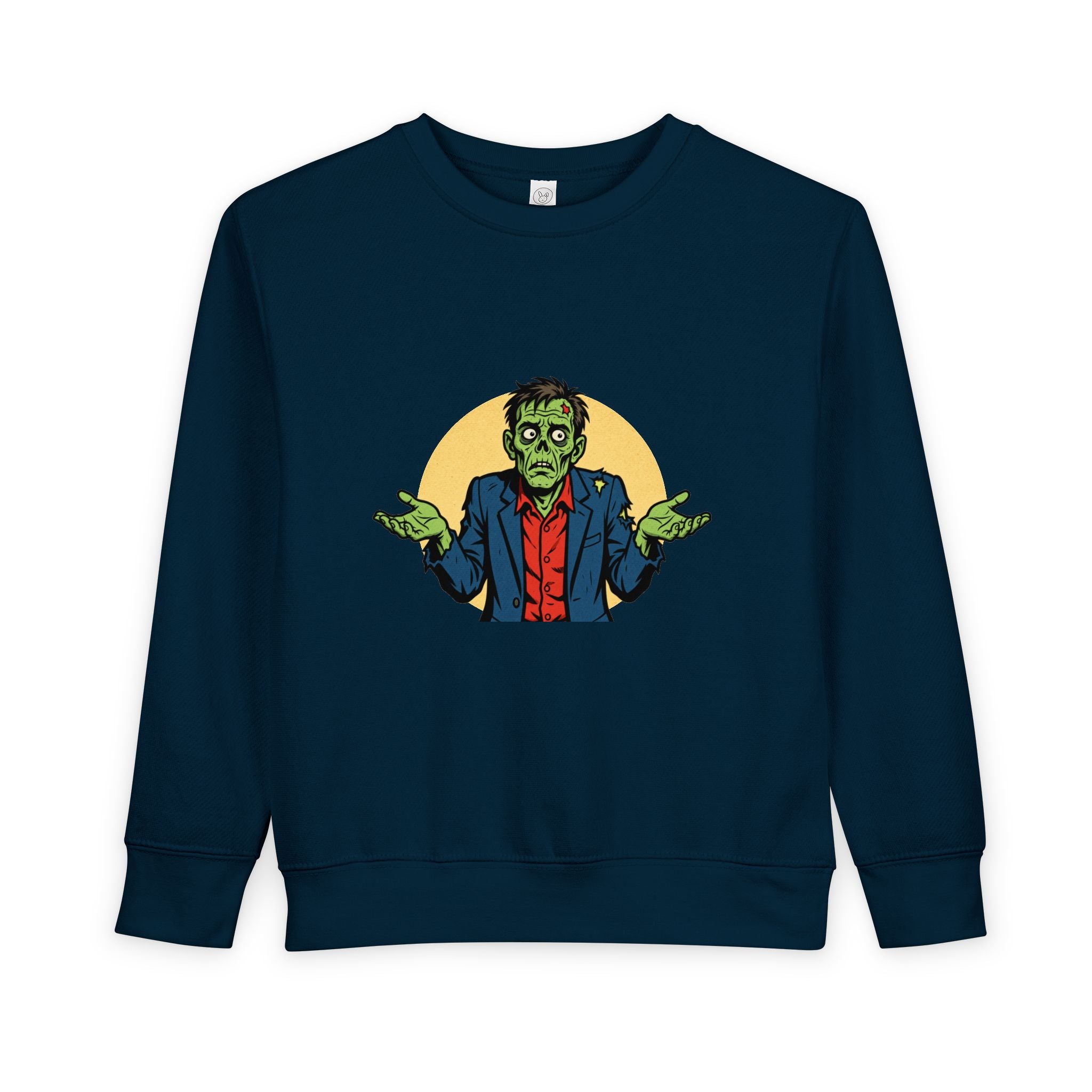 Halloween - Zombie Troubles - Kids Sweatshirt — Cute Shrugging Zombie Toddler Pullover