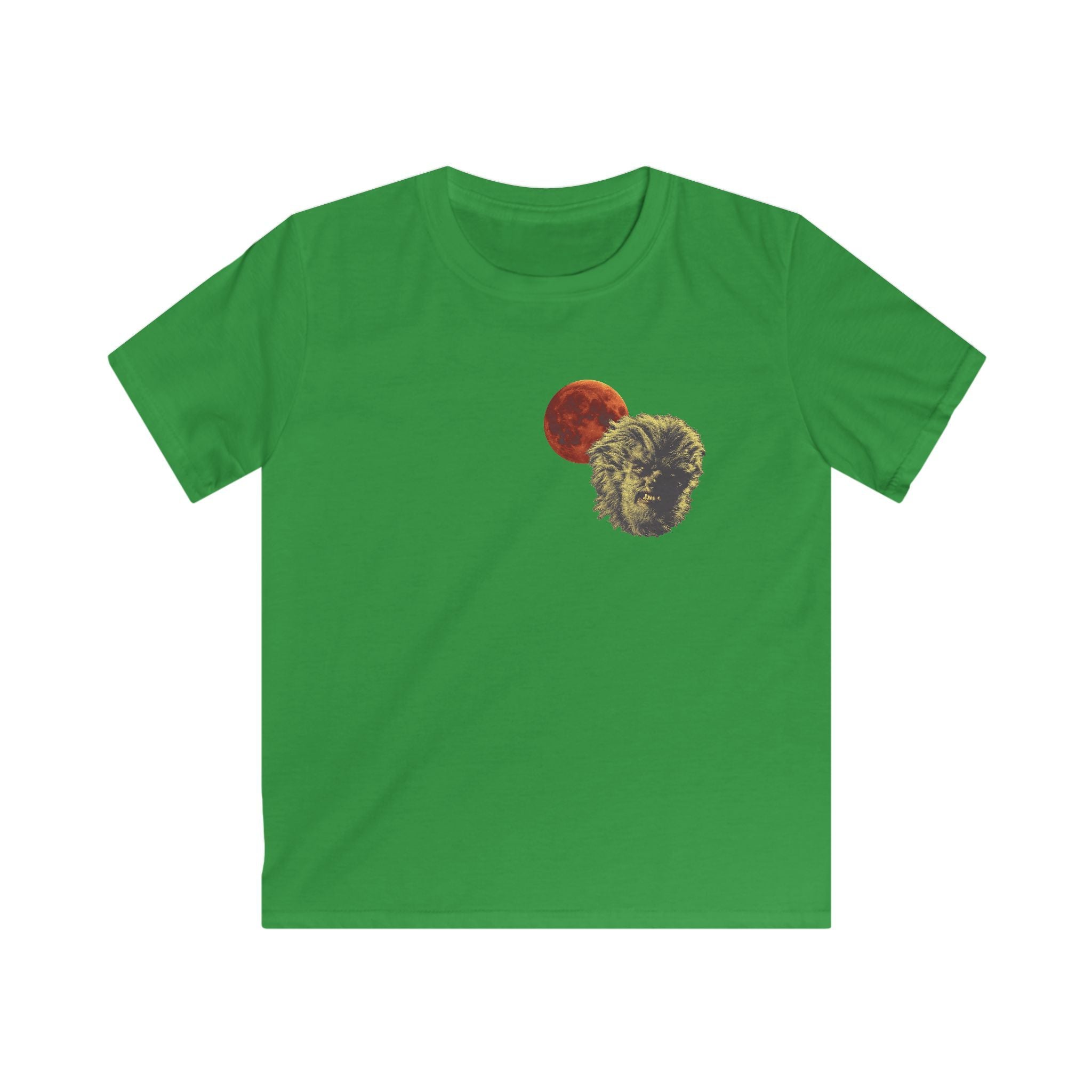 Halloween - Midnight Moon and Werewolf - Kids Softstyle Tee