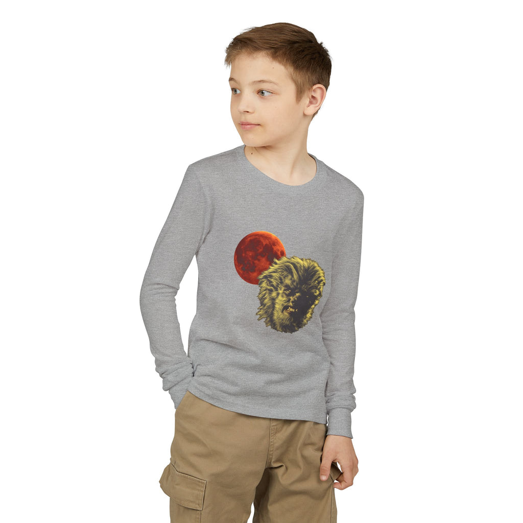 Halloween - Blood Moon and Werewolf - Youth Jersey Long Sleeve Tee