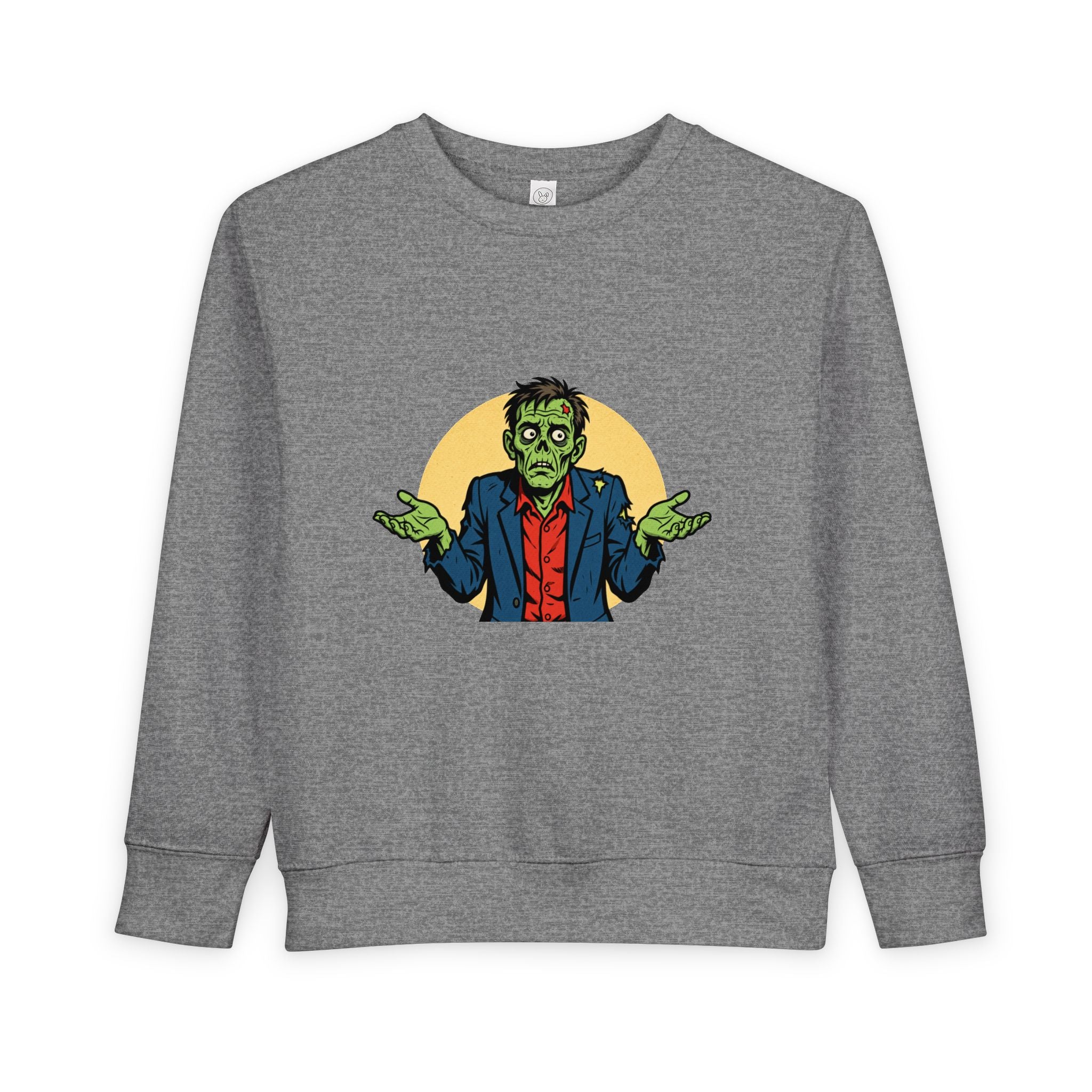 Halloween - Zombie Troubles - Kids Sweatshirt — Cute Shrugging Zombie Toddler Pullover
