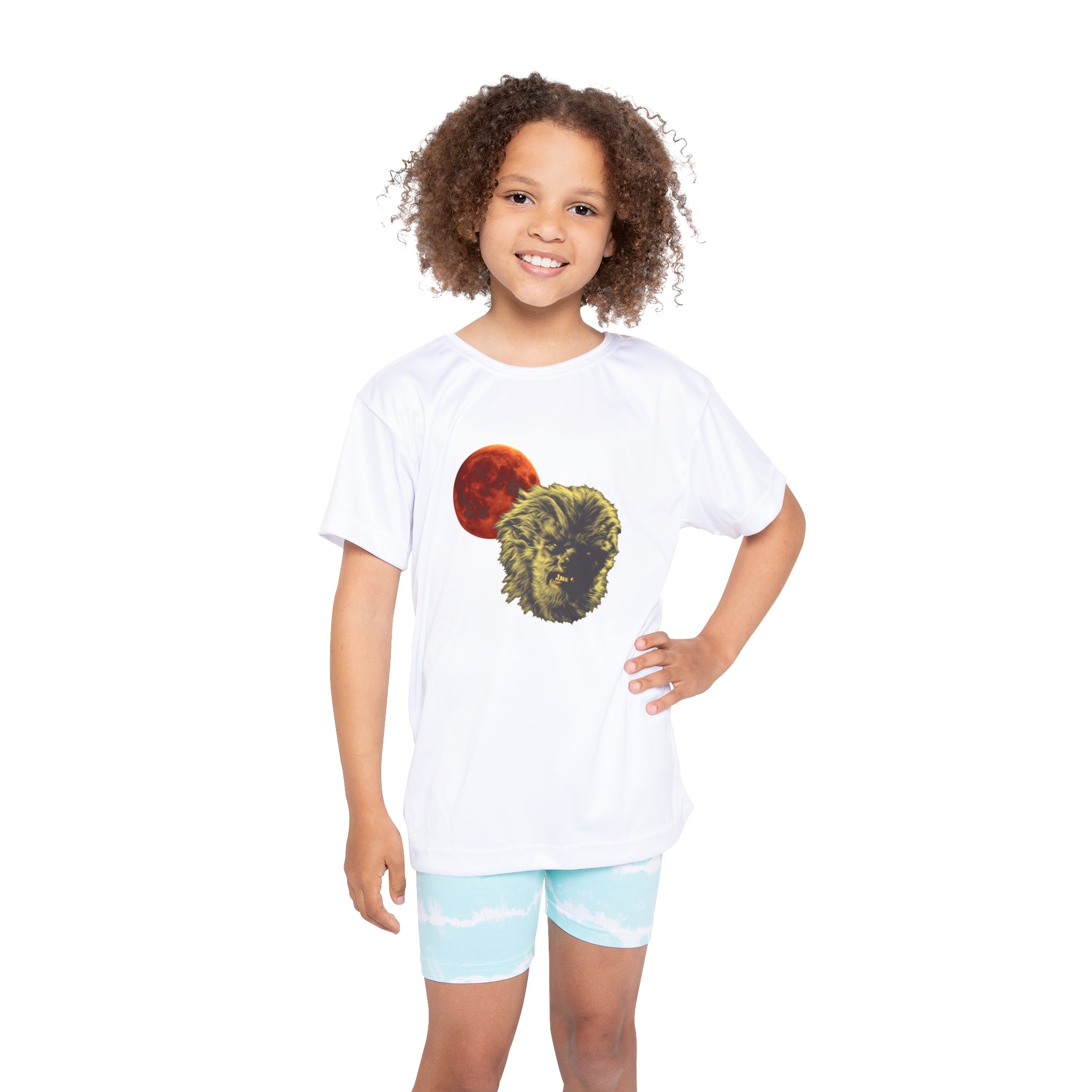 Halloween - Blood Moon and Werewolf - Kids Sports Jersey (AOP)