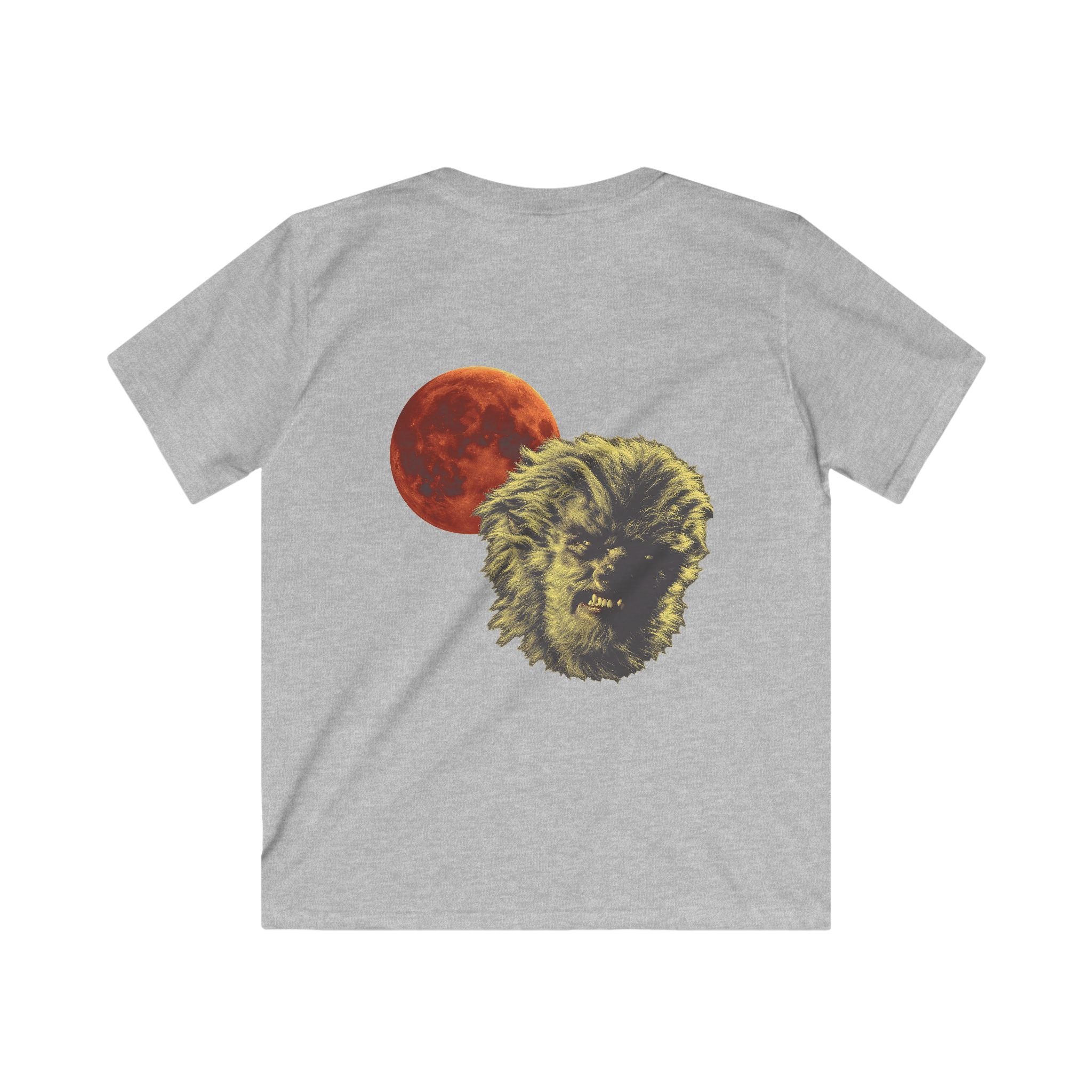 Halloween - Midnight Moon and Werewolf - Kids Softstyle Tee