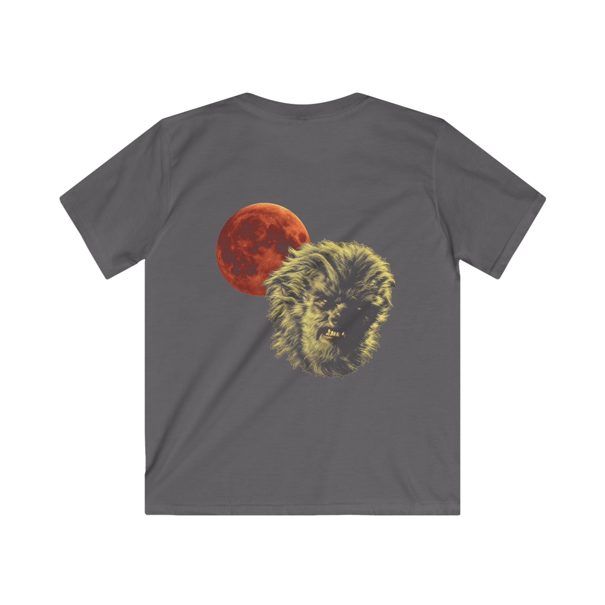Halloween - Midnight Moon and Werewolf - Kids Softstyle Tee
