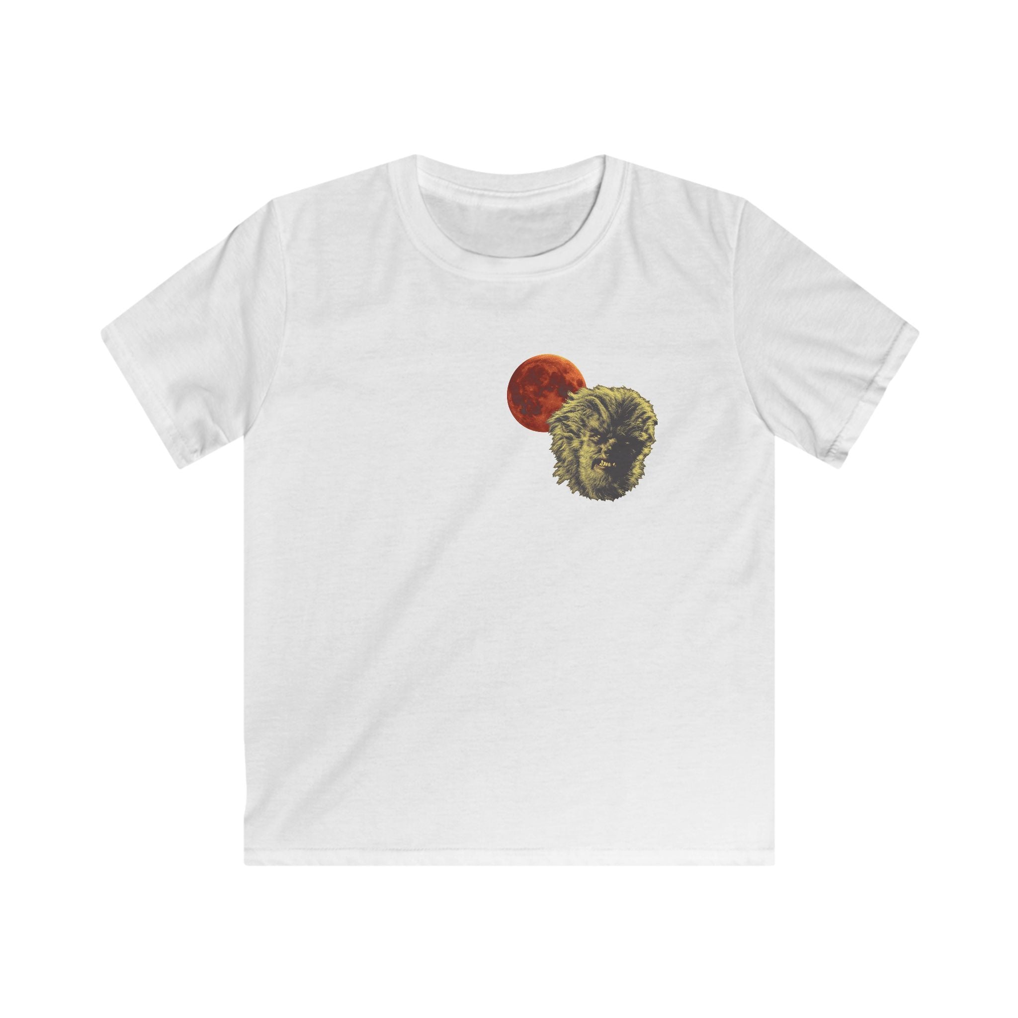 Halloween - Midnight Moon and Werewolf - Kids Softstyle Tee