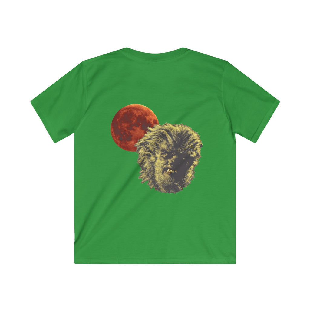 Halloween - Midnight Moon and Werewolf - Kids Softstyle Tee