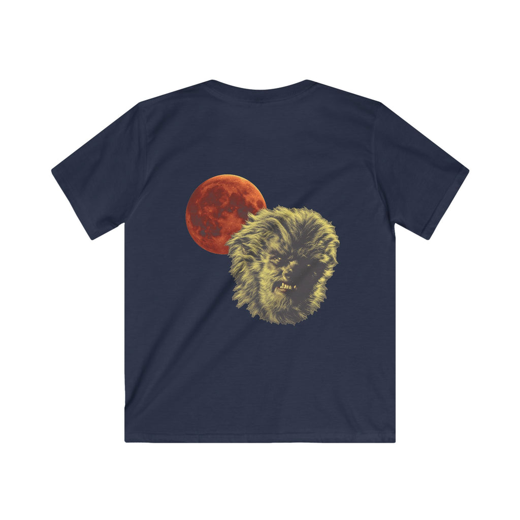 Halloween - Midnight Moon and Werewolf - Kids Softstyle Tee