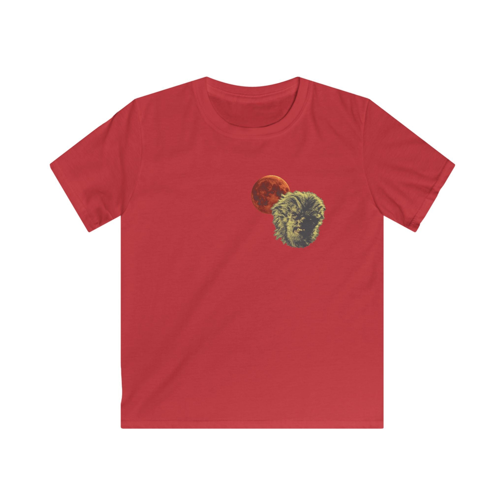 Halloween - Midnight Moon and Werewolf - Kids Softstyle Tee