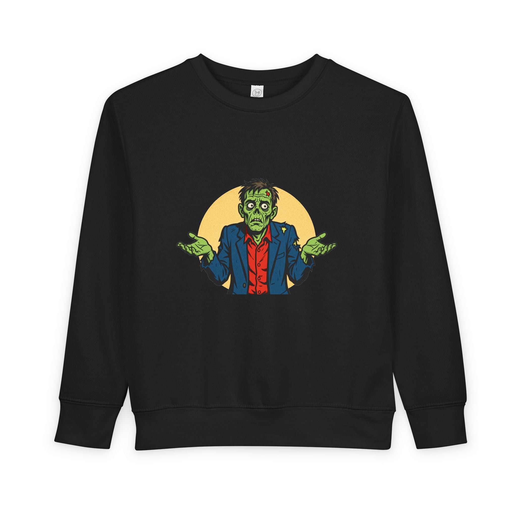 Halloween - Zombie Troubles - Kids Sweatshirt — Cute Shrugging Zombie Toddler Pullover