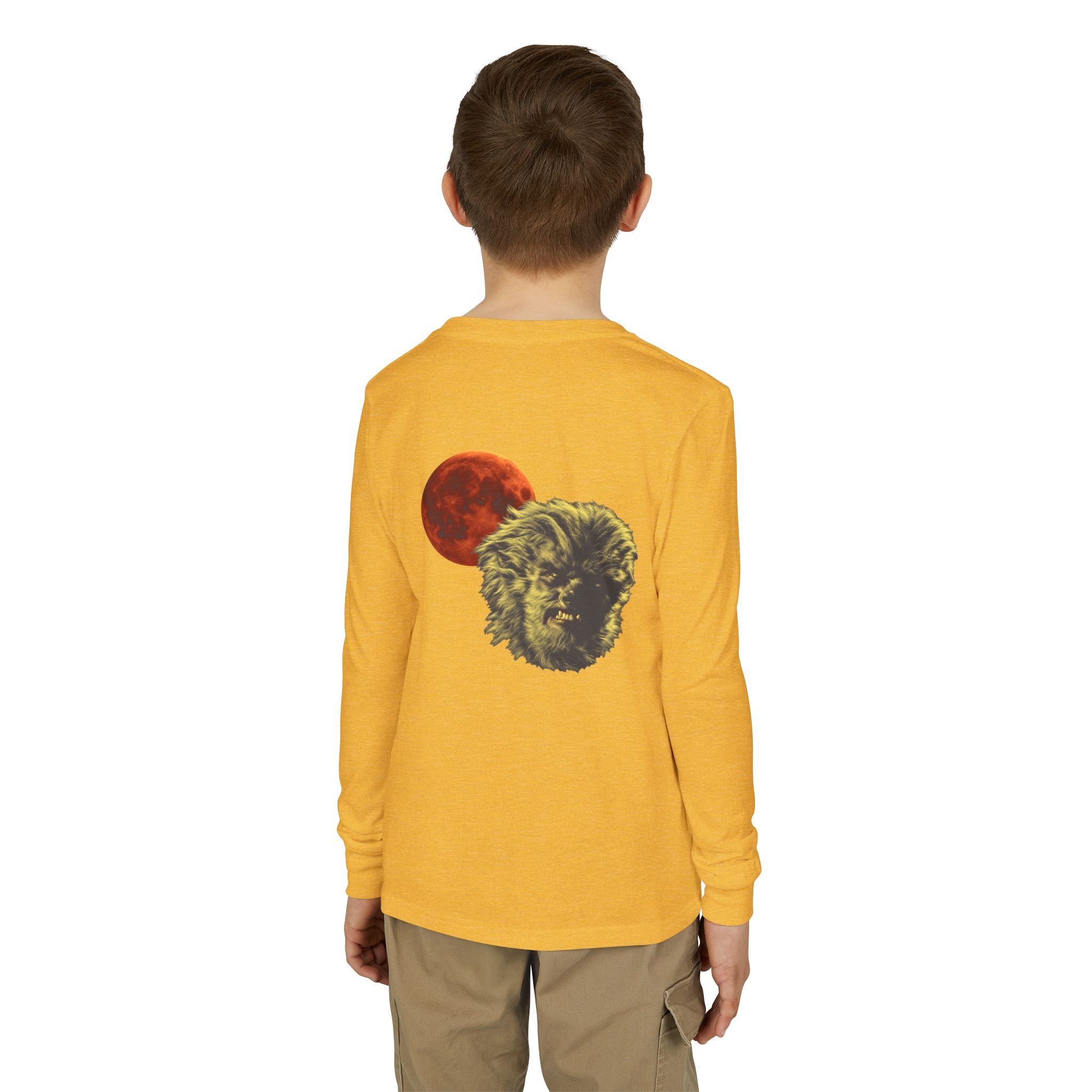 Halloween - Blood Moon and Werewolf - Youth Jersey Long Sleeve Tee