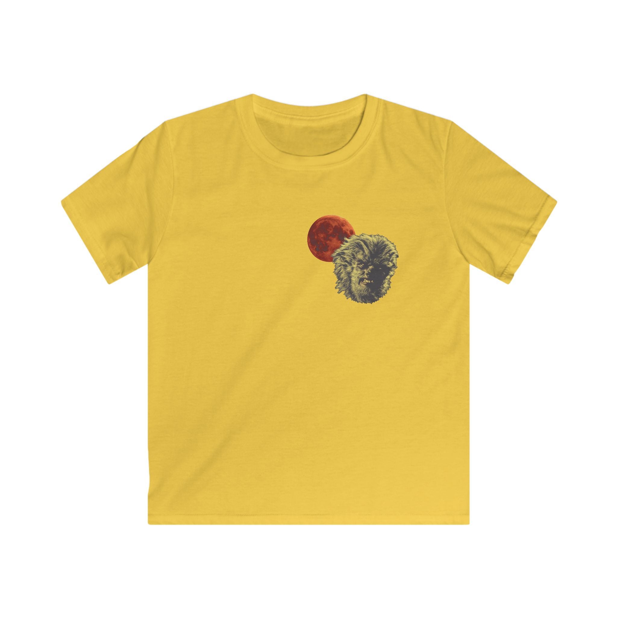 Halloween - Midnight Moon and Werewolf - Kids Softstyle Tee