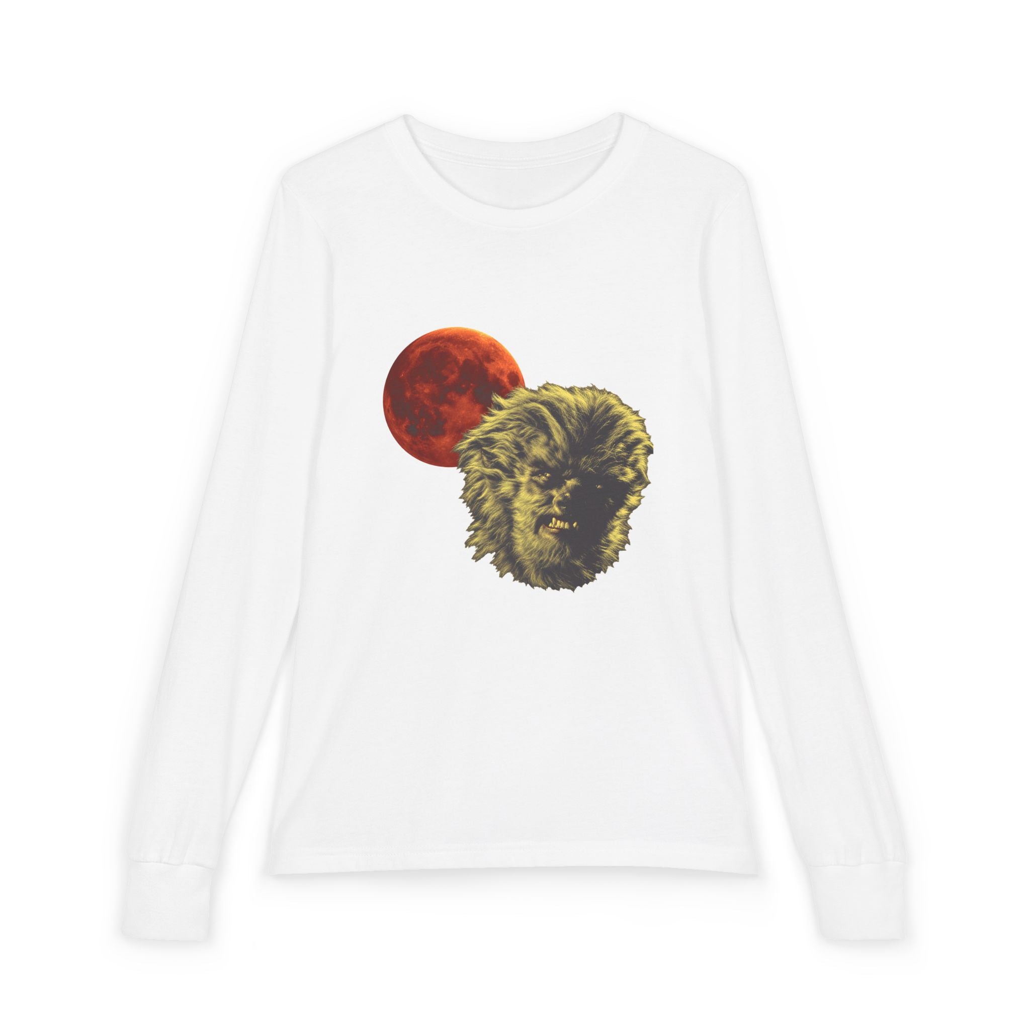 Halloween - Blood Moon and Werewolf - Youth Jersey Long Sleeve Tee