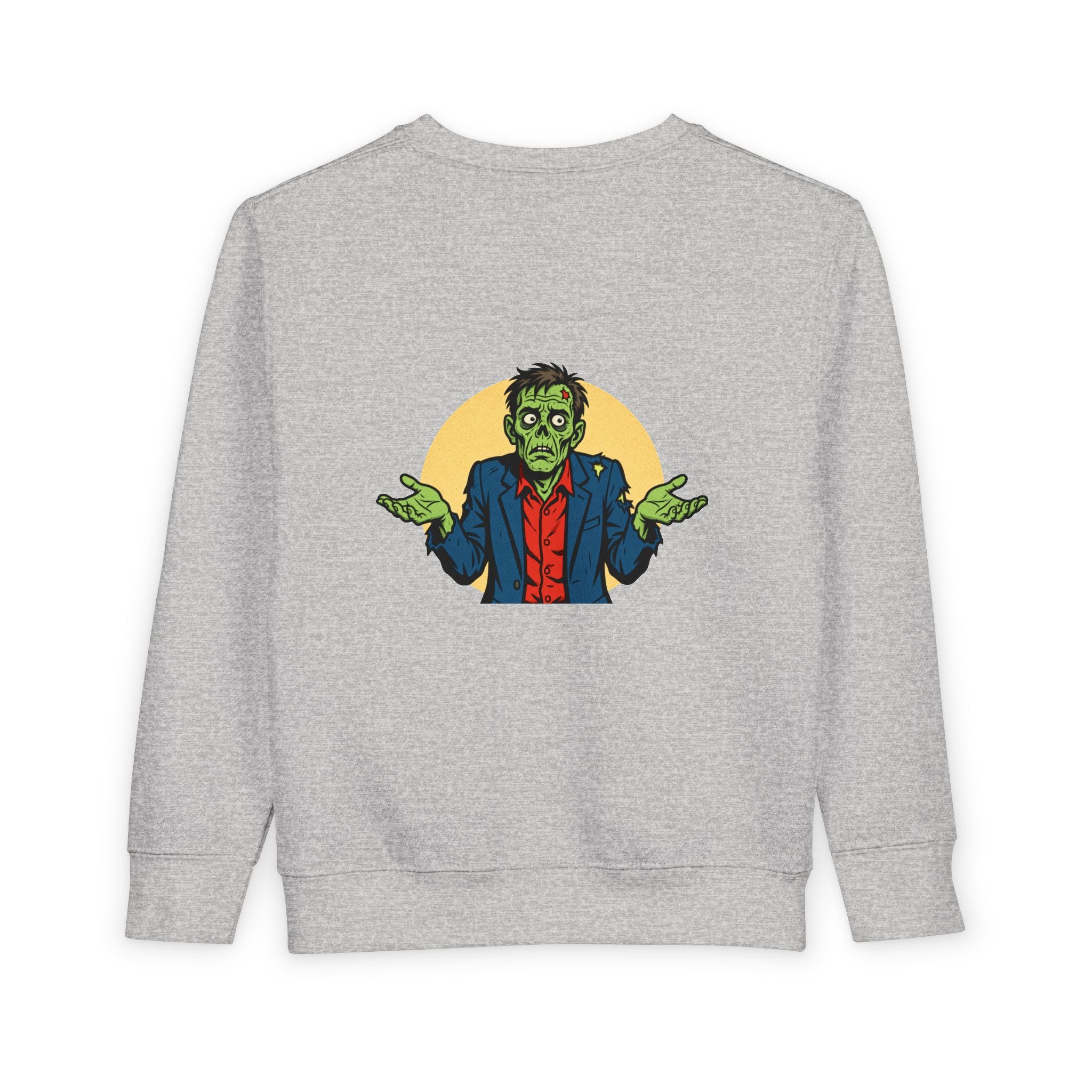 Halloween - Zombie Troubles - Kids Sweatshirt — Cute Shrugging Zombie Toddler Pullover