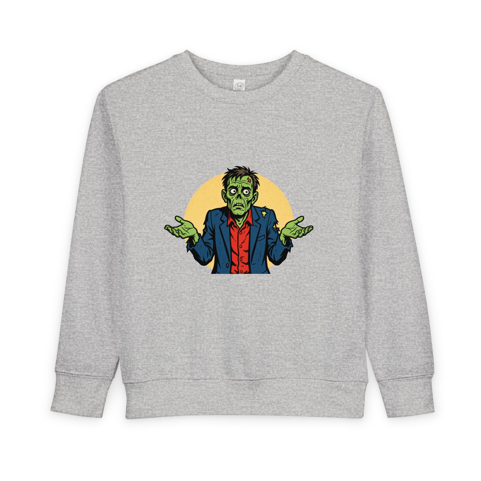 Halloween - Zombie Troubles - Kids Sweatshirt — Cute Shrugging Zombie Toddler Pullover