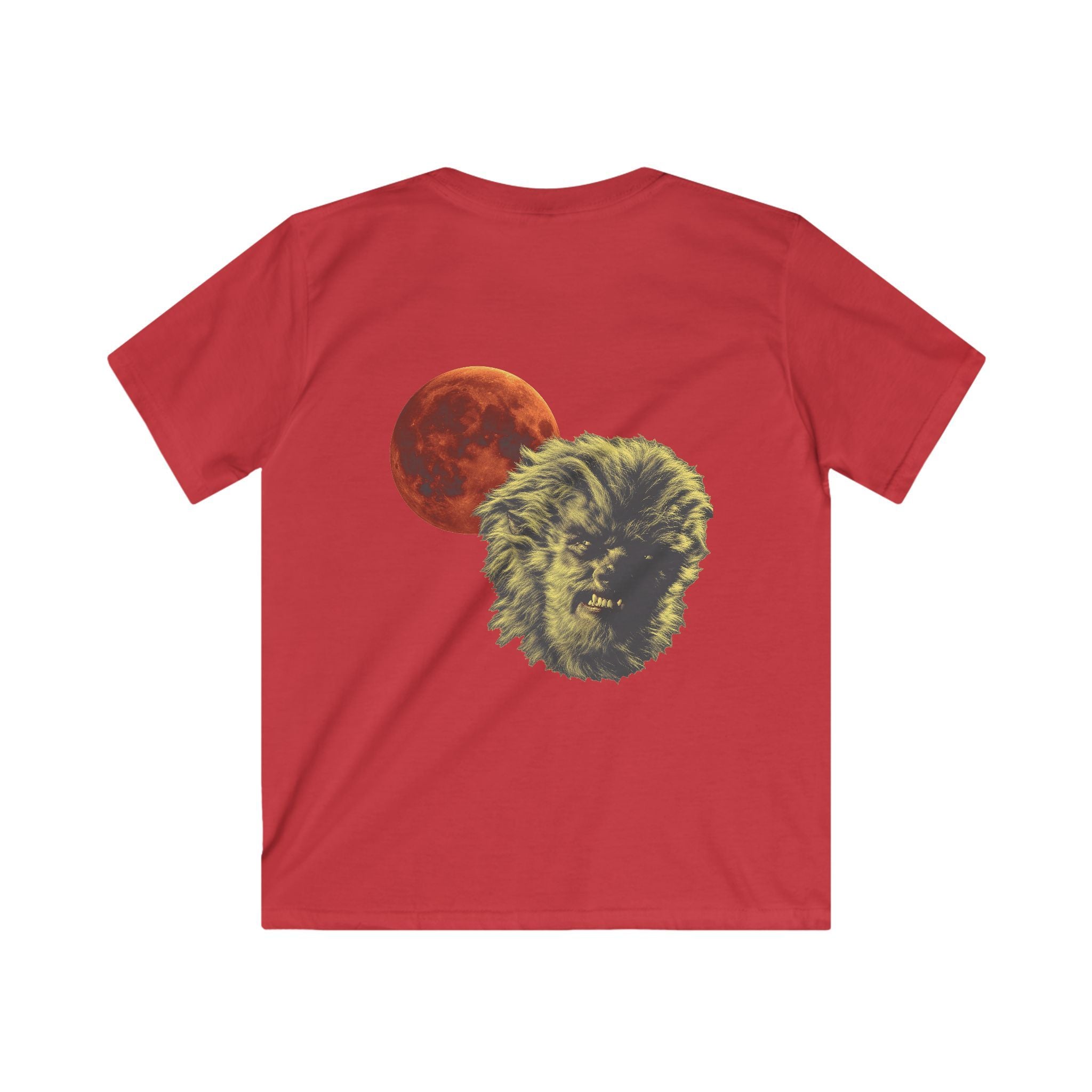 Halloween - Midnight Moon and Werewolf - Kids Softstyle Tee