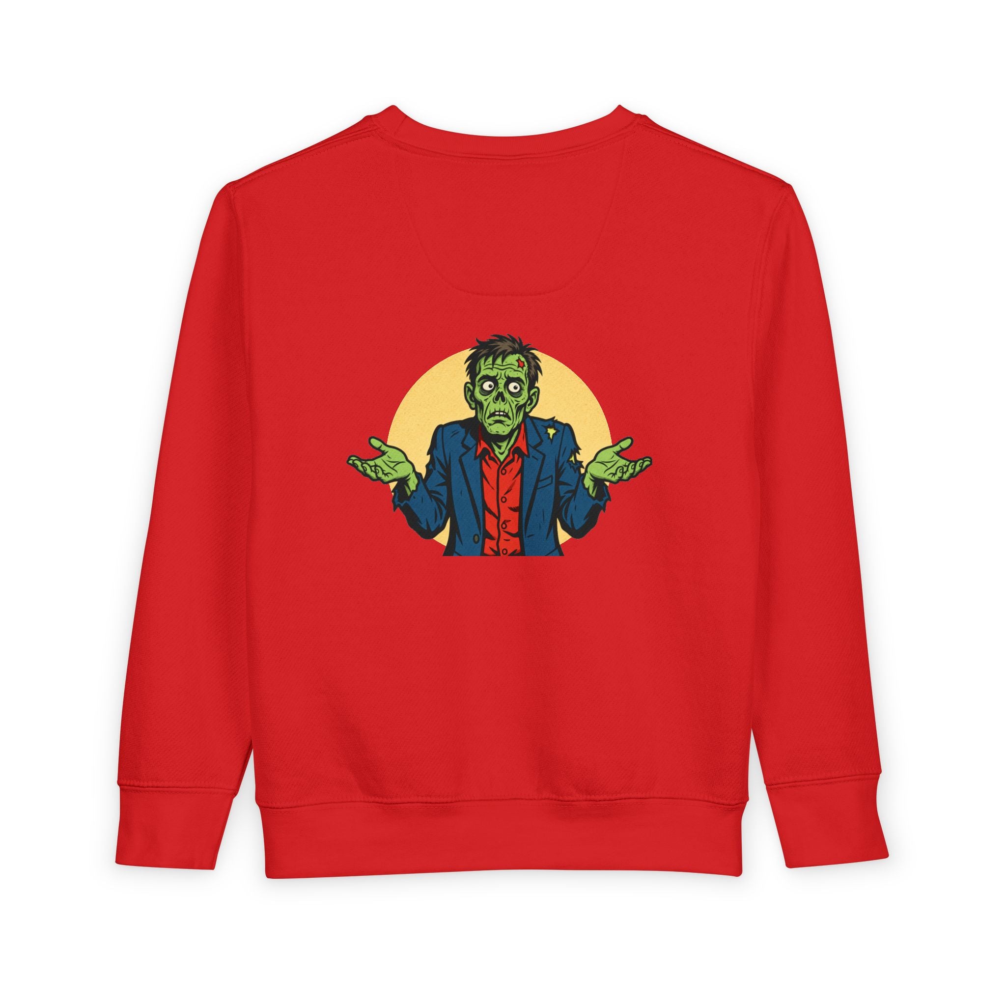 Halloween - Zombie Troubles - Kids Sweatshirt — Cute Shrugging Zombie Toddler Pullover