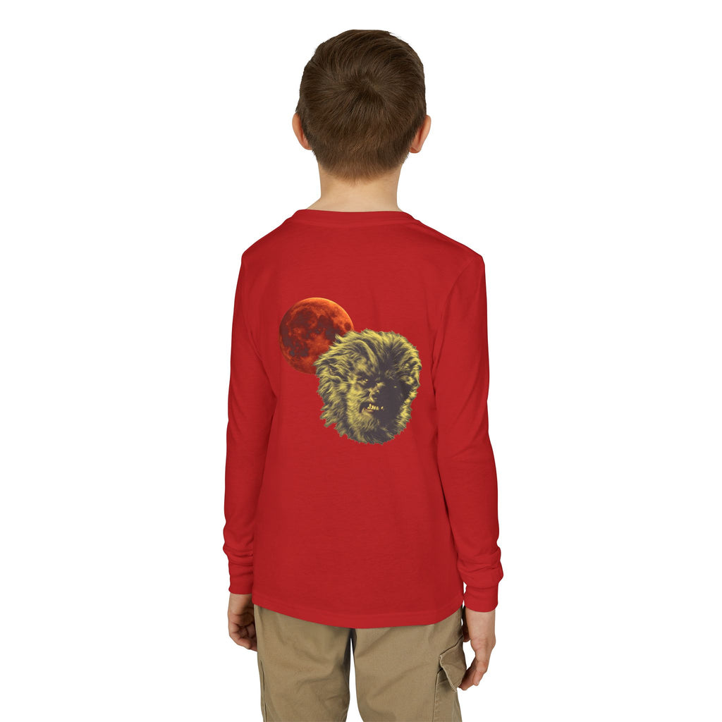 Halloween - Blood Moon and Werewolf - Youth Jersey Long Sleeve Tee