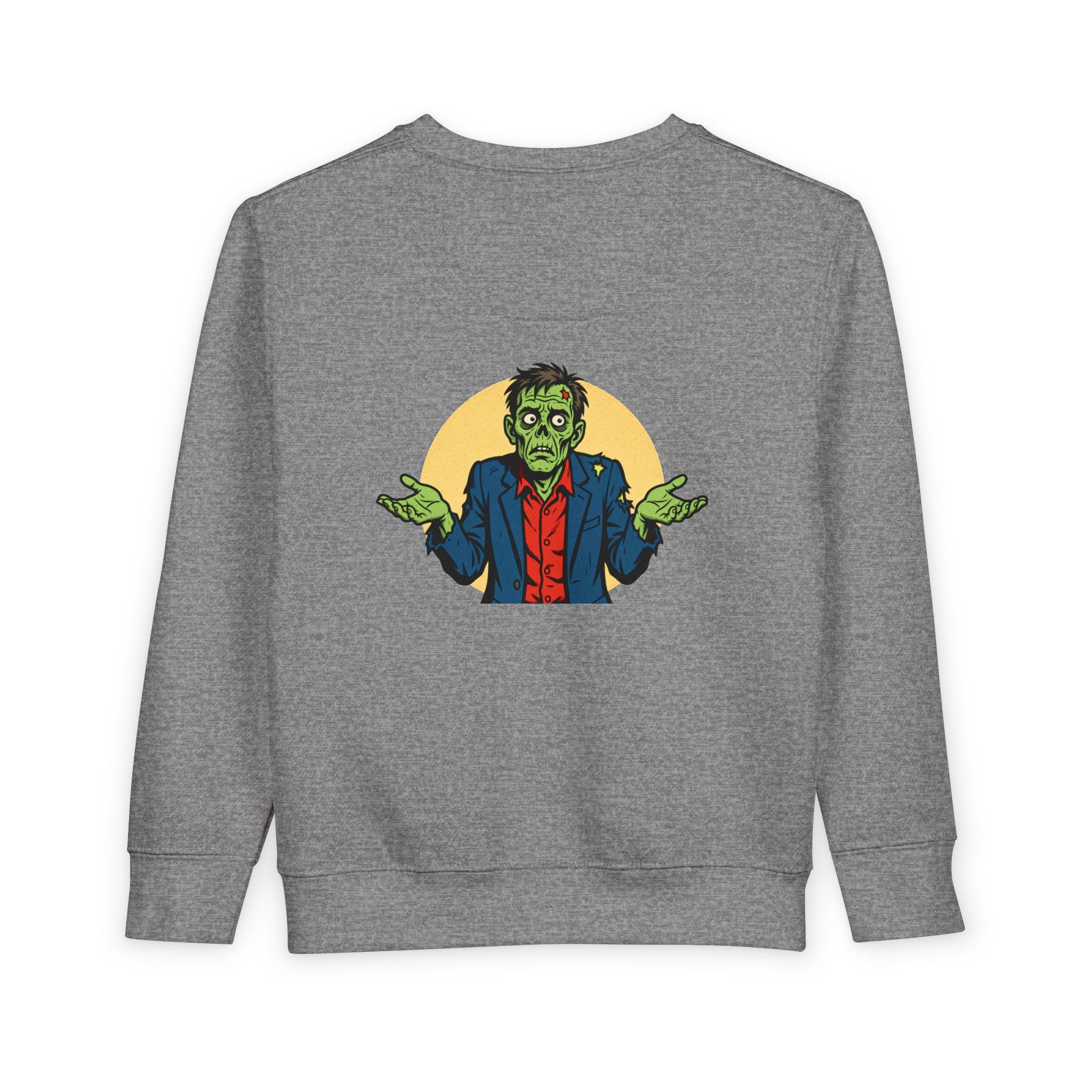 Halloween - Zombie Troubles - Kids Sweatshirt — Cute Shrugging Zombie Toddler Pullover