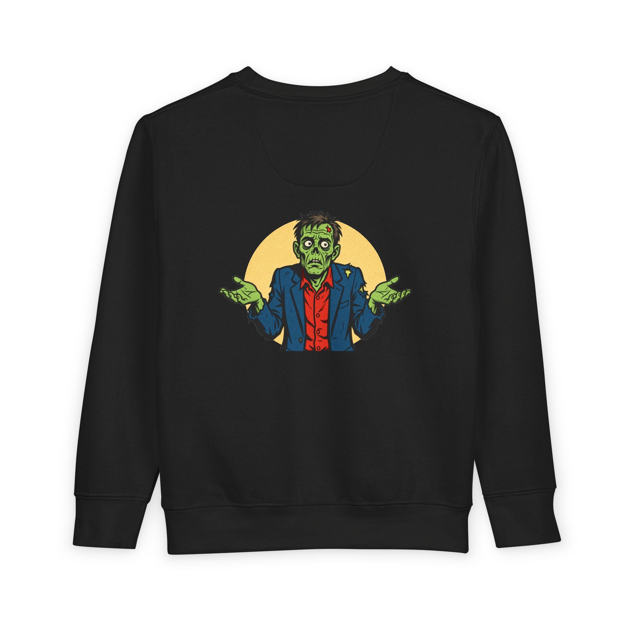 Halloween - Zombie Troubles - Kids Sweatshirt — Cute Shrugging Zombie Toddler Pullover