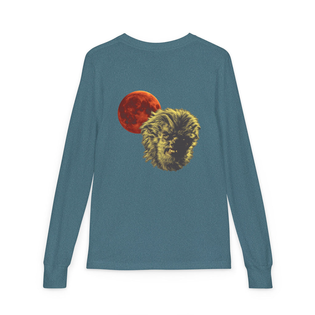 Halloween - Blood Moon and Werewolf - Youth Jersey Long Sleeve Tee