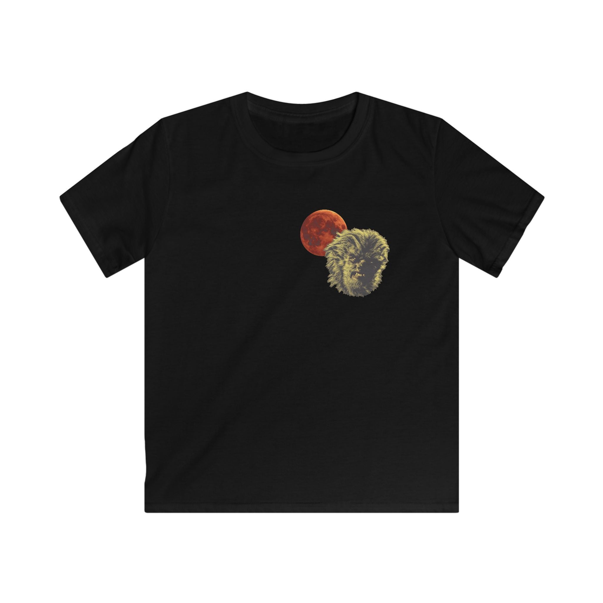 Halloween - Midnight Moon and Werewolf - Kids Softstyle Tee