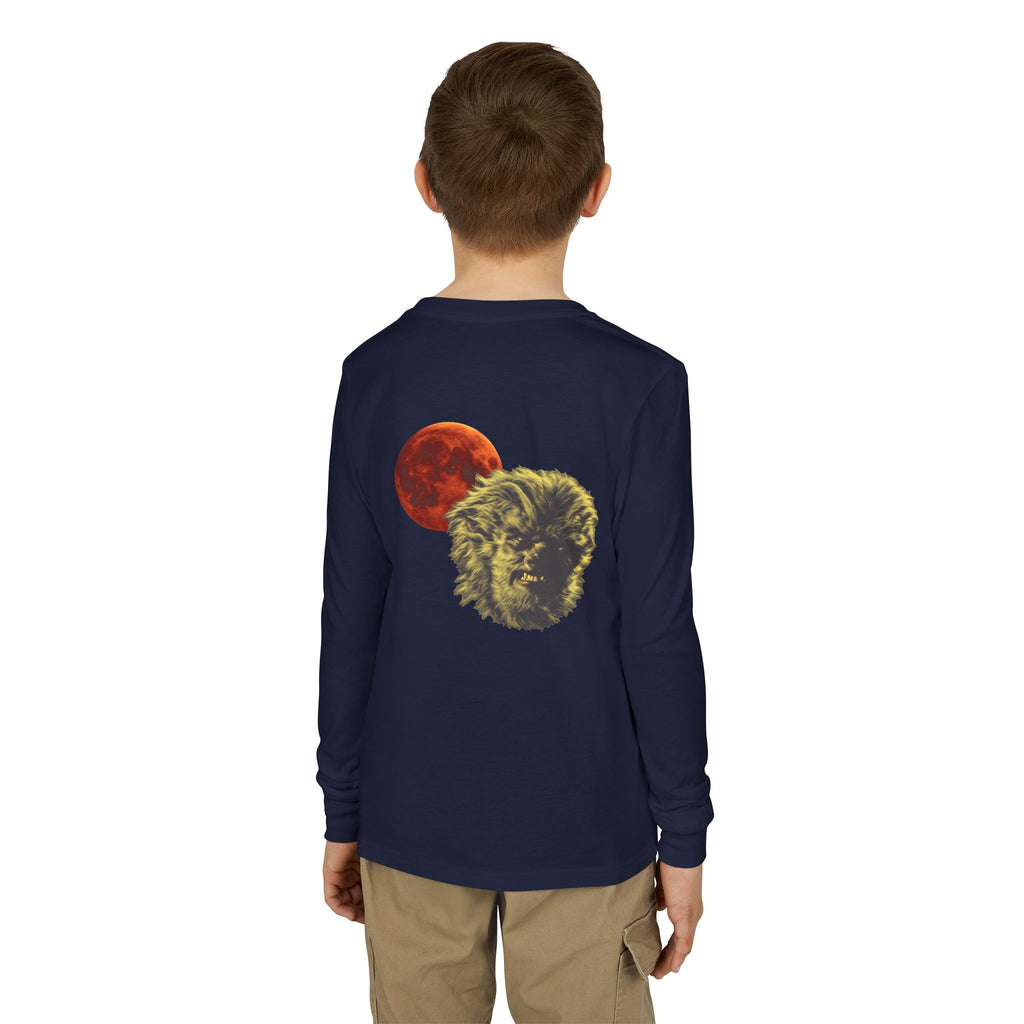 Halloween - Blood Moon and Werewolf - Youth Jersey Long Sleeve Tee