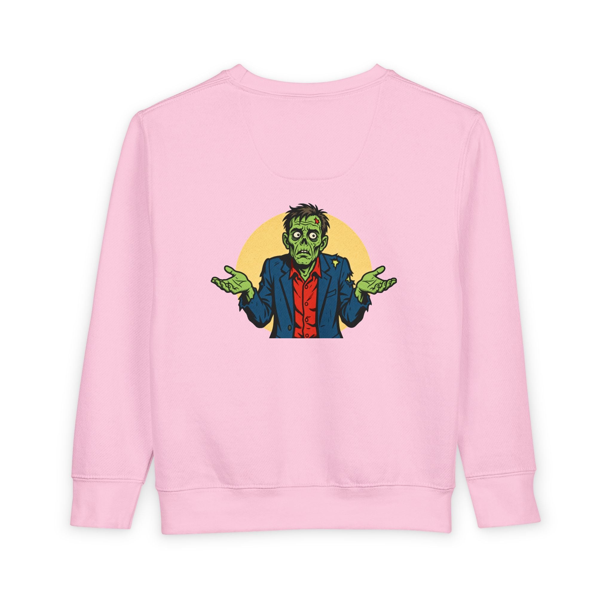 Halloween - Zombie Troubles - Kids Sweatshirt — Cute Shrugging Zombie Toddler Pullover