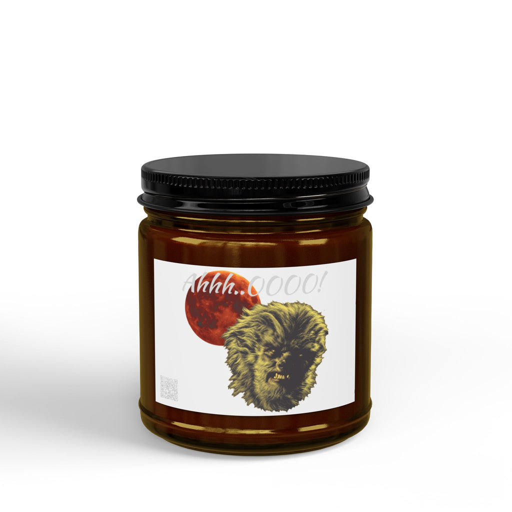 Halloween - Midnight Moon and Werewolf - Scented Soy Candles with Black Lid, (4 and 9oz)