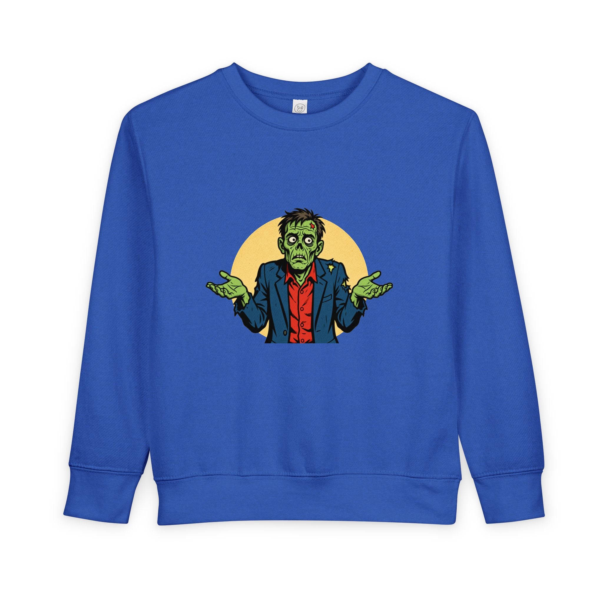 Halloween - Zombie Troubles - Kids Sweatshirt — Cute Shrugging Zombie Toddler Pullover