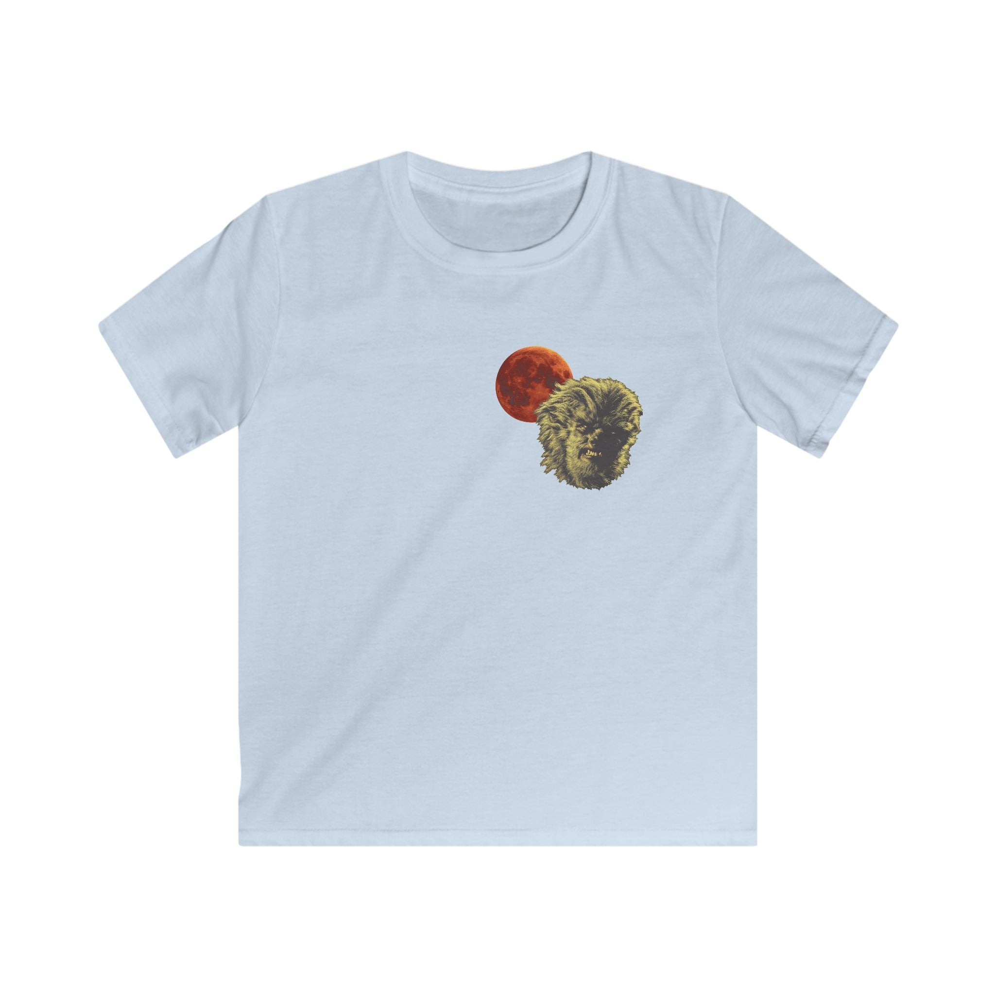 Halloween - Midnight Moon and Werewolf - Kids Softstyle Tee