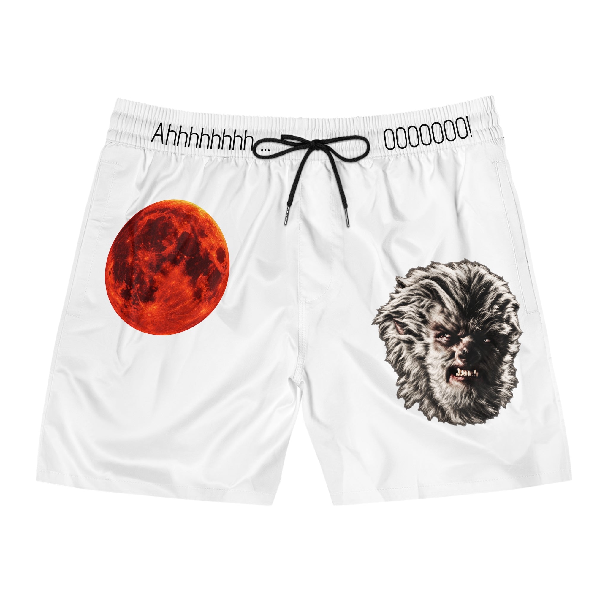 Halloween - Werewolf & Moon - Men's Mid-Length Swim Shorts (AOP)