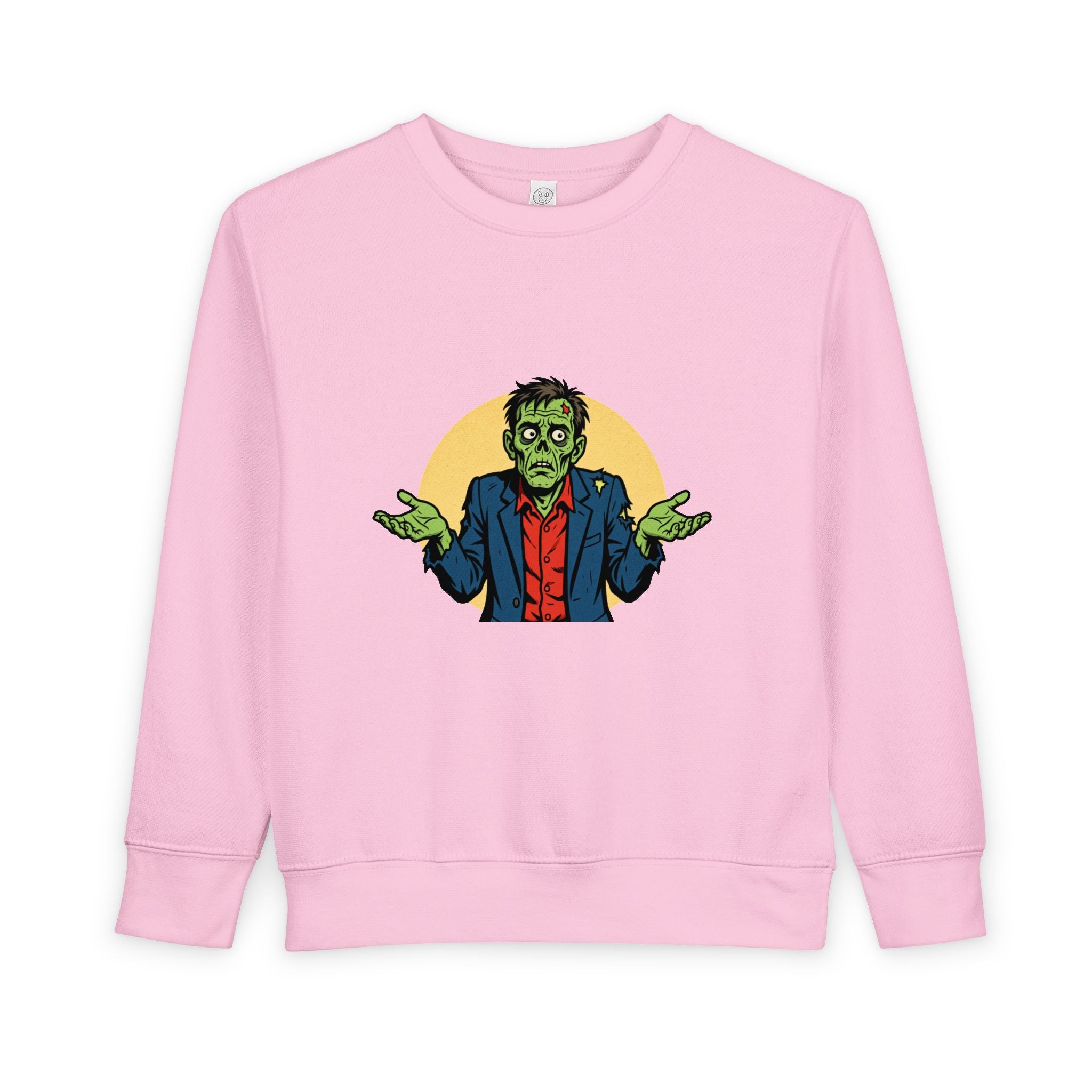 Halloween - Zombie Troubles - Kids Sweatshirt — Cute Shrugging Zombie Toddler Pullover